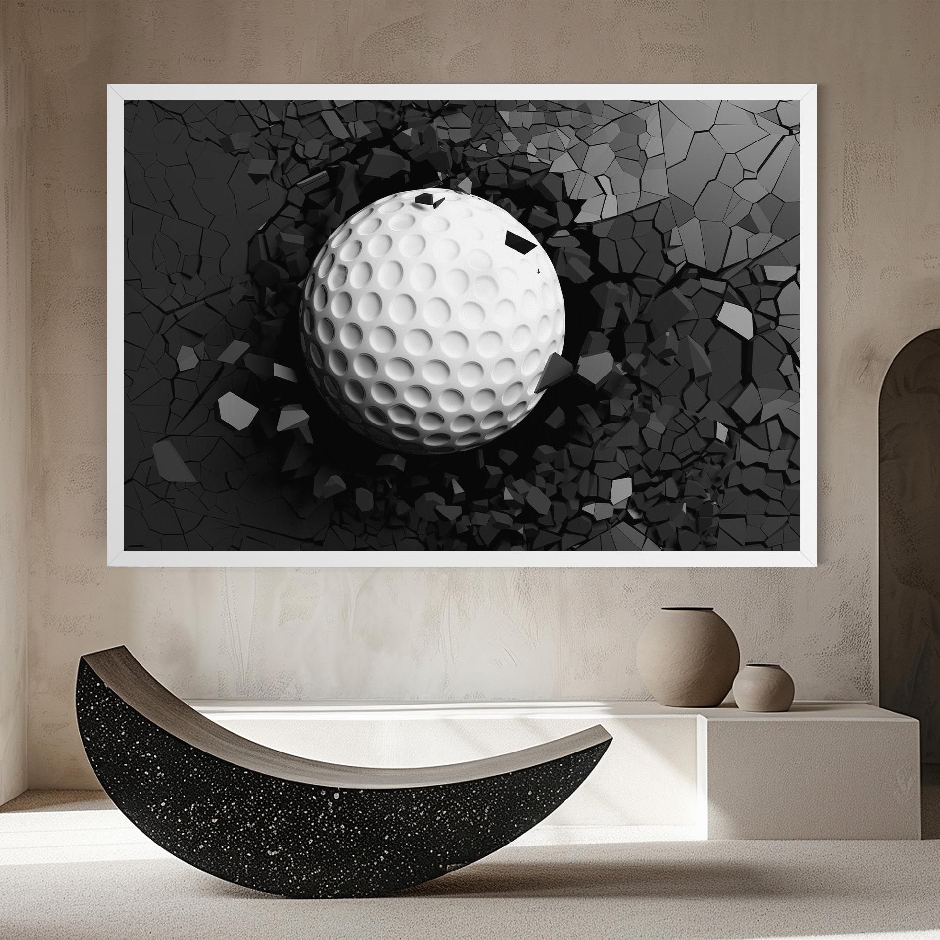 Black Wall Golf Ball mockup 8