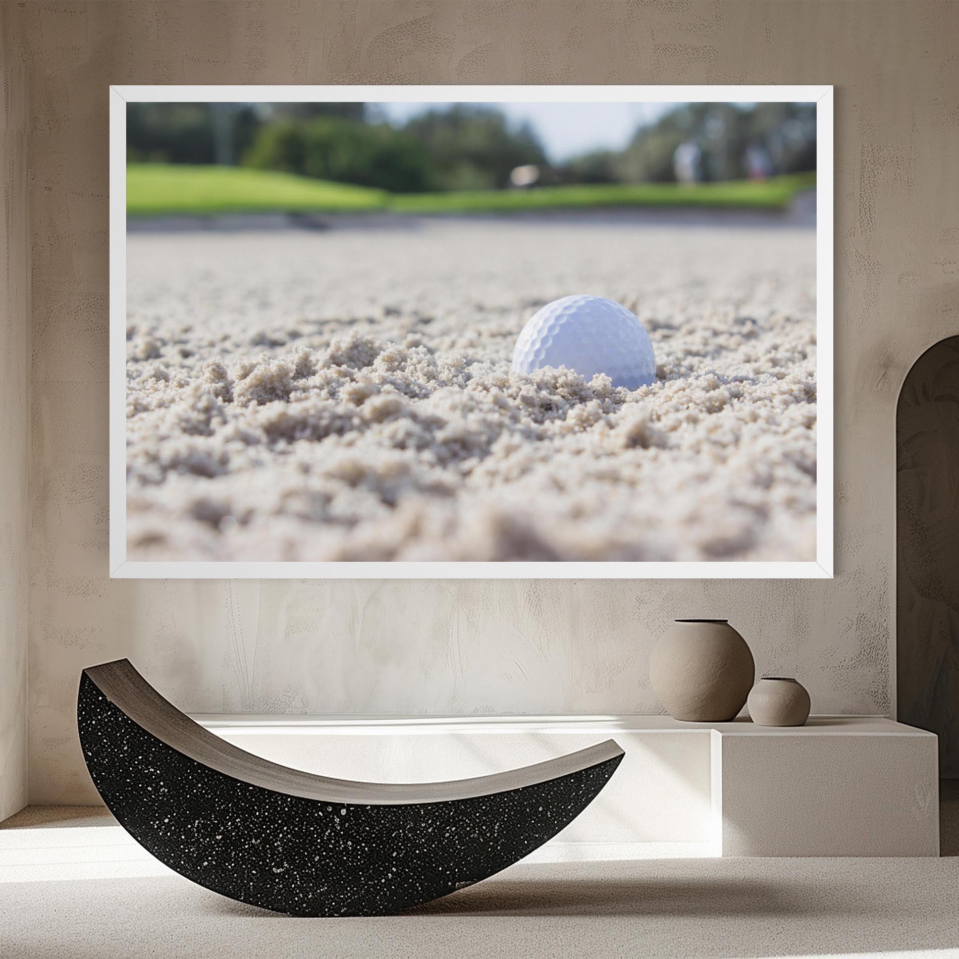 Leinwandbild Golf Ball In Sand mockup 8
