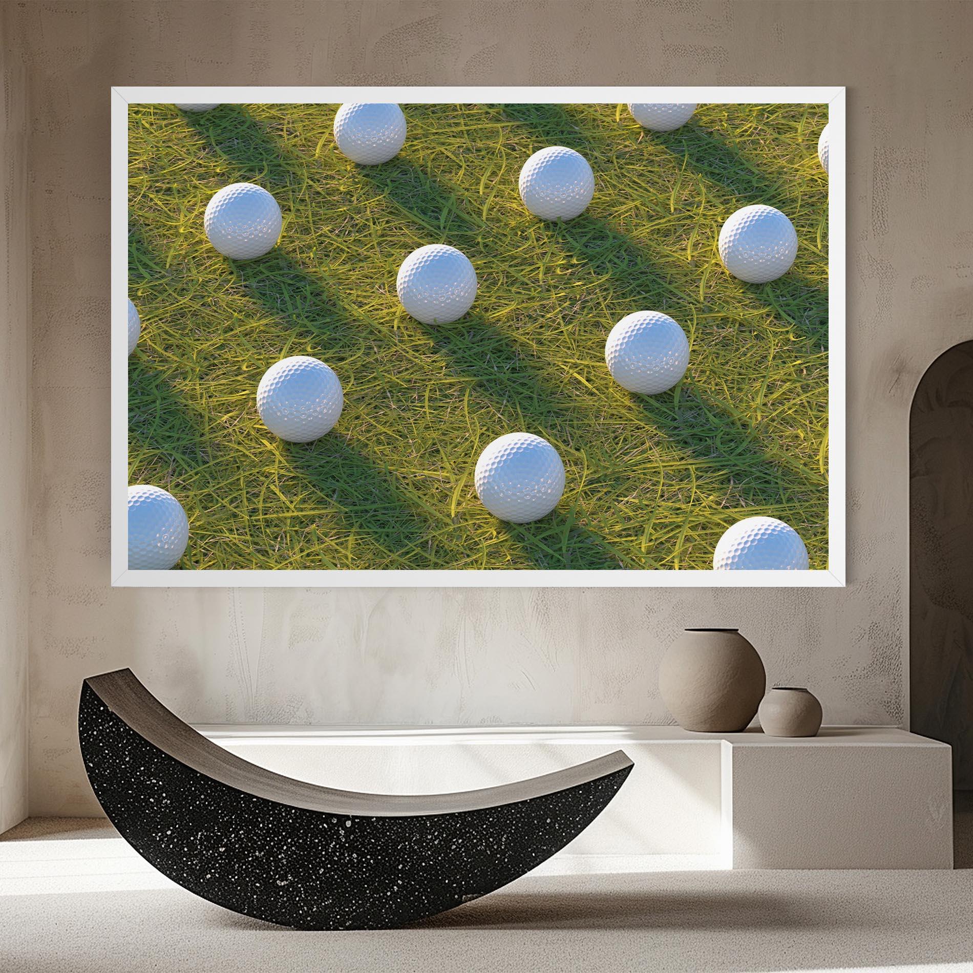 Leinwandbild Golf Ball On Grass mockup 8