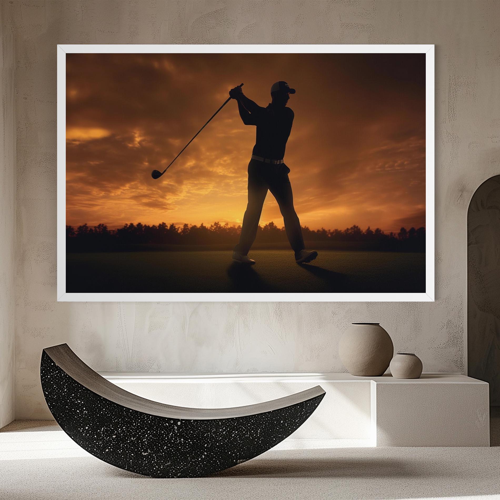 Leinwandbild Golf Course Sunset mockup 8