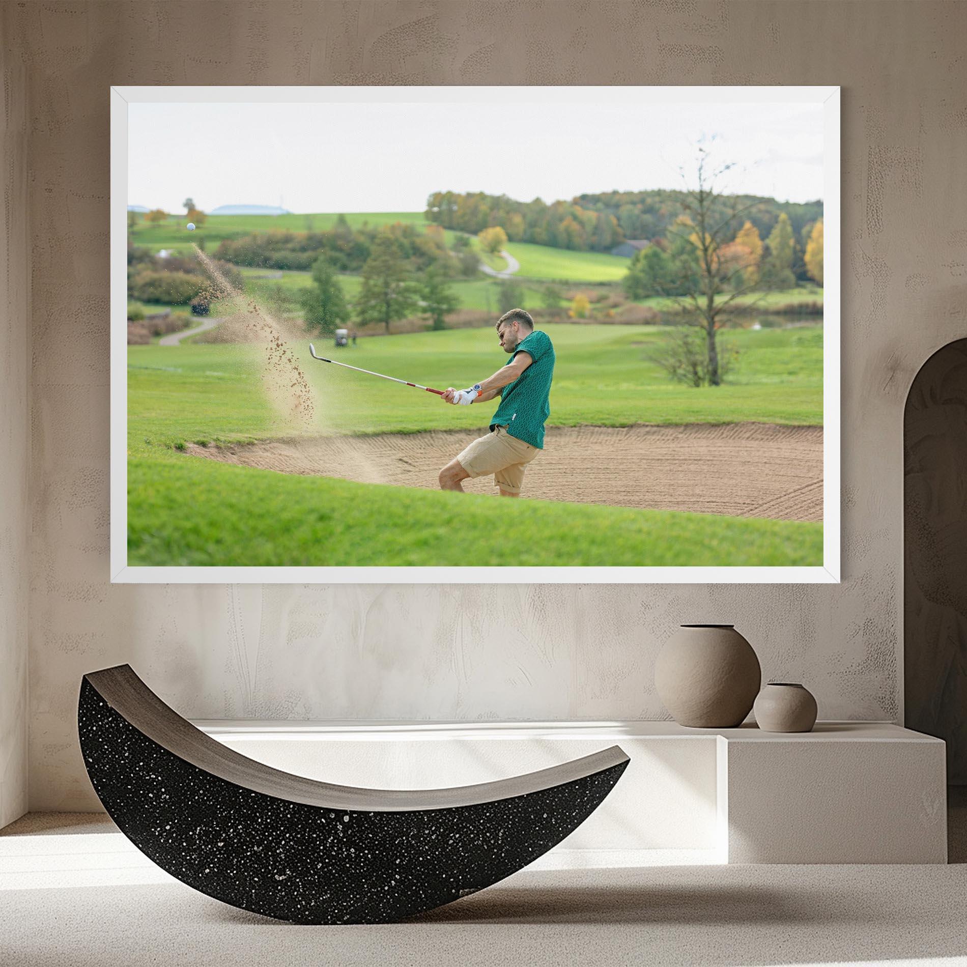 Leinwandbild Green Tshirt Golf Player mockup 8