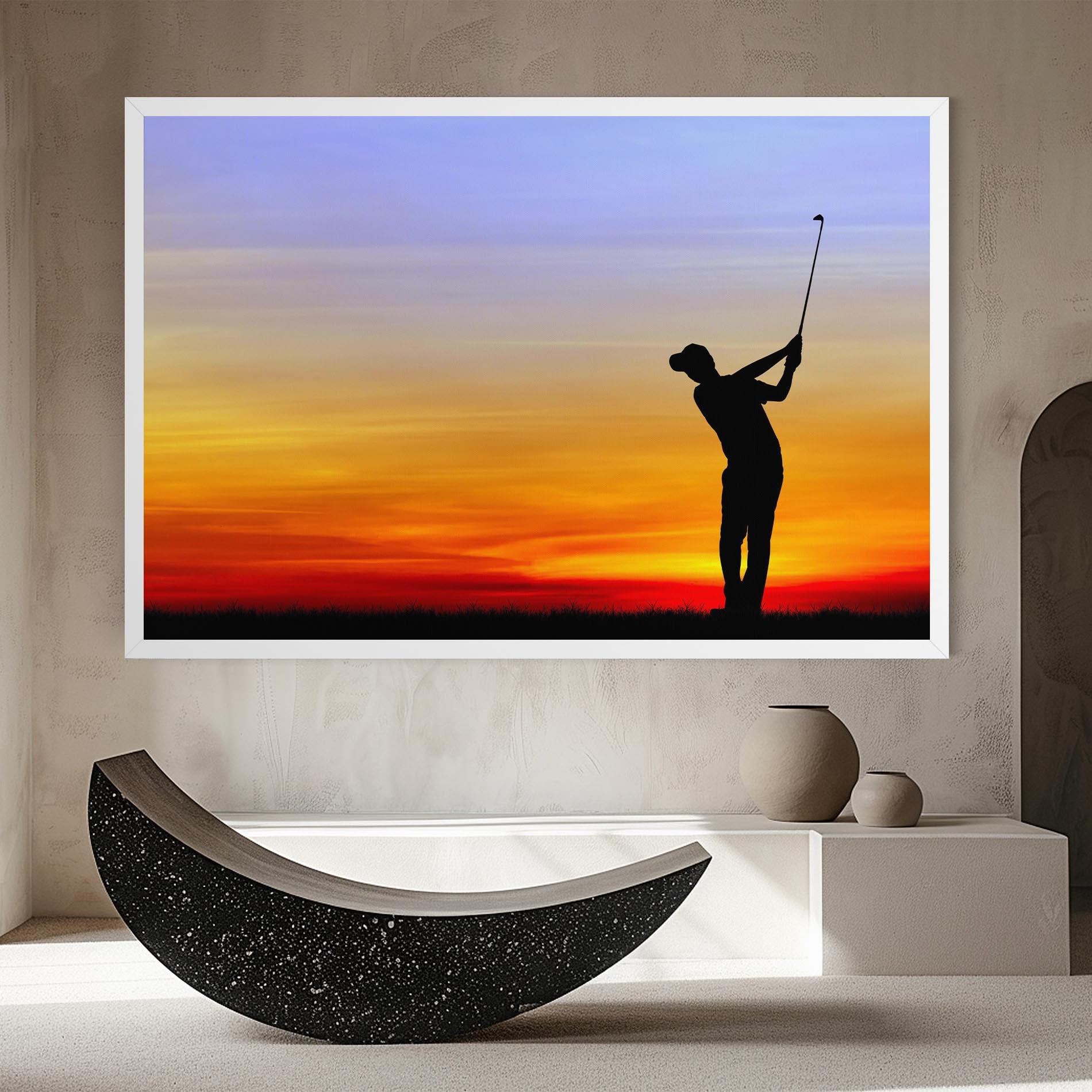 Leinwandbild Playing Golf Sunrise mockup 8