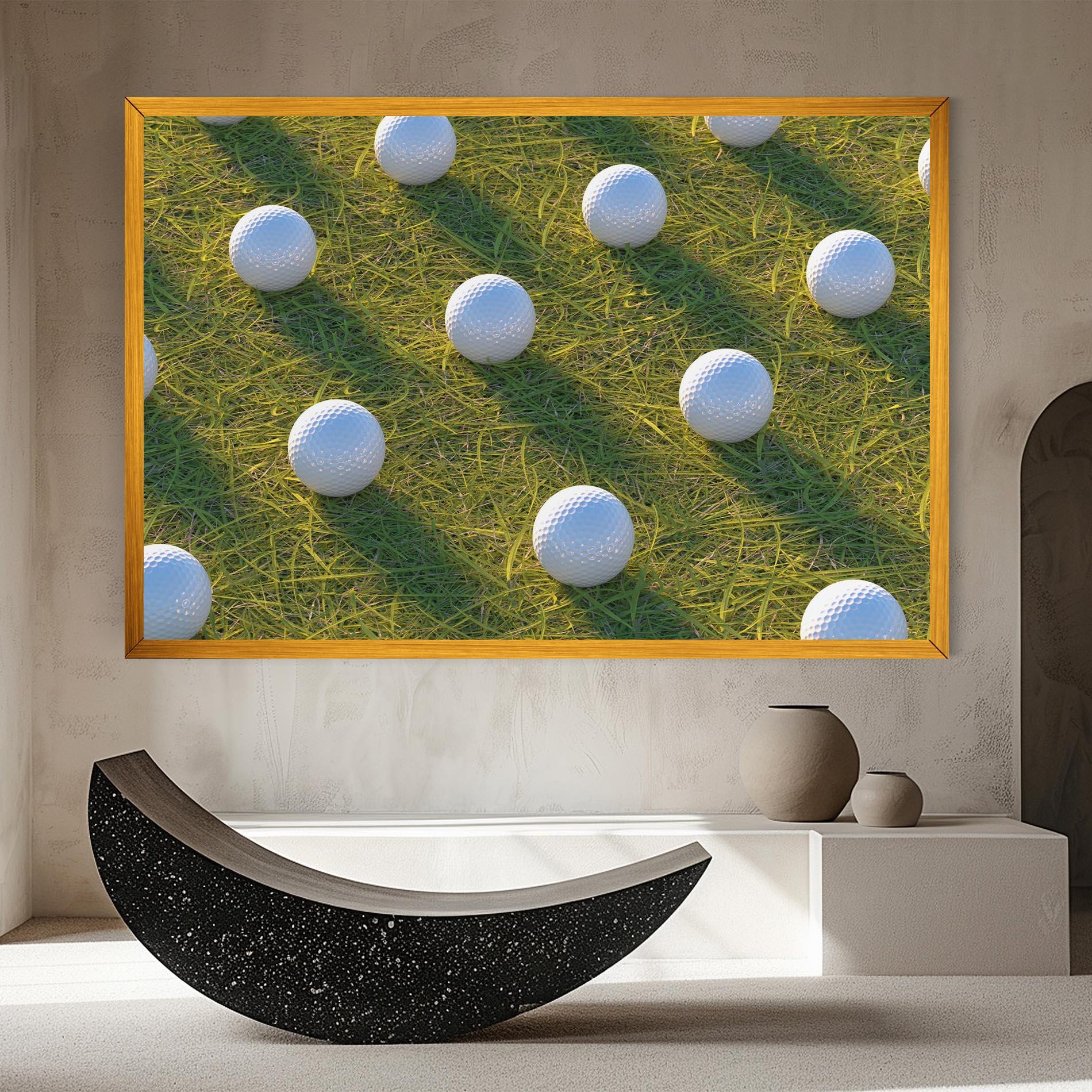 Leinwandbild Golf Ball On Grass mockup 8