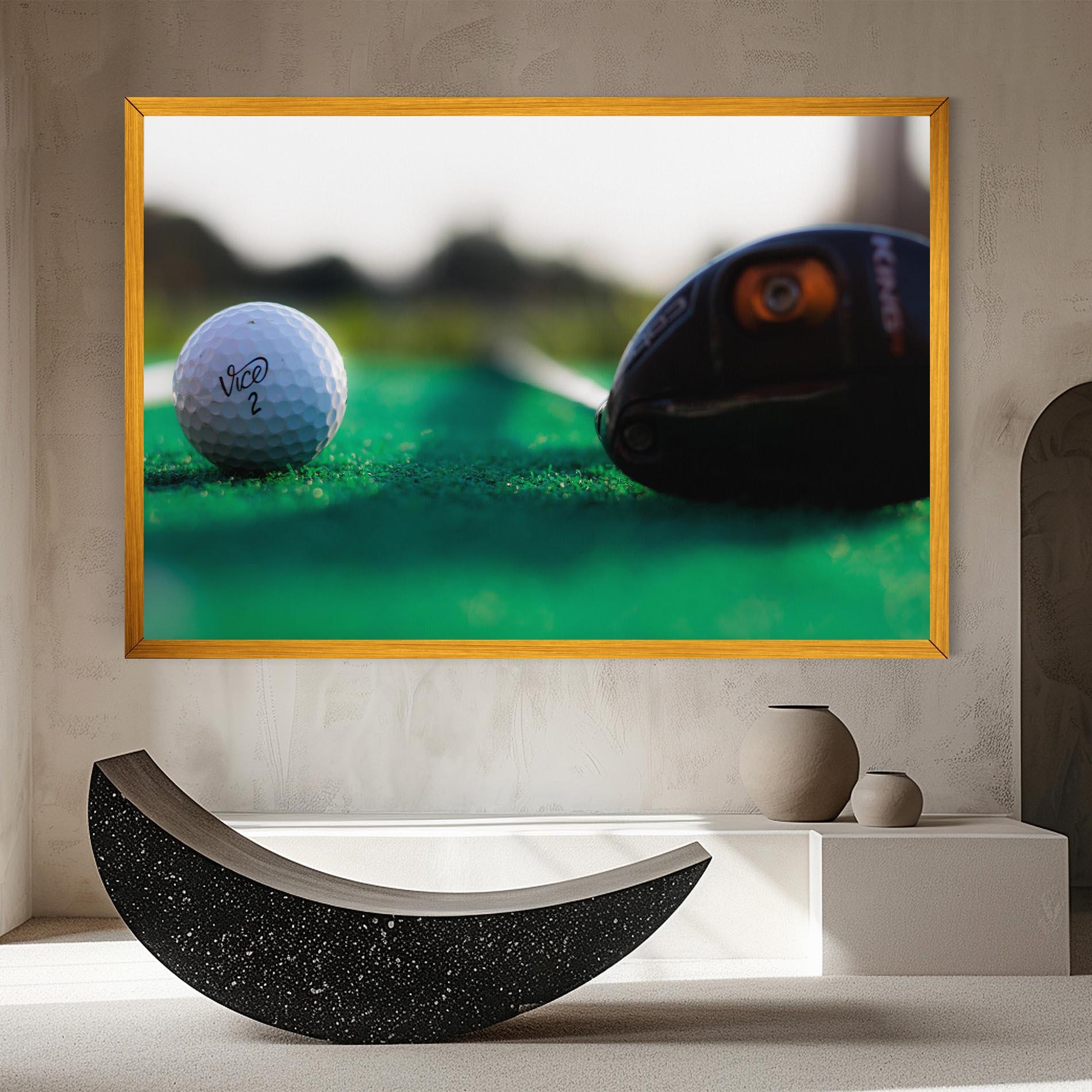 Leinwandbild Green Grass Golf Ball mockup 8