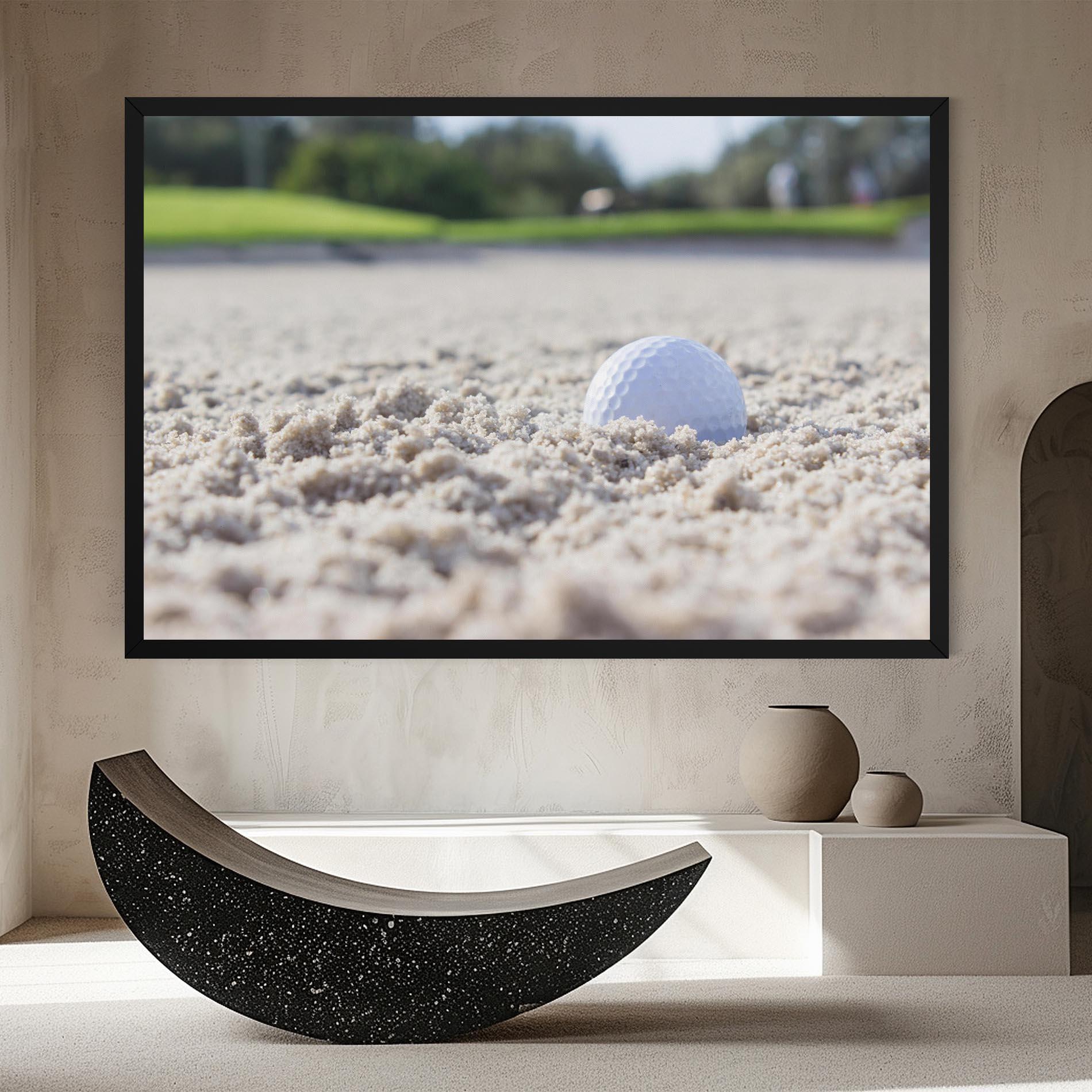 Leinwandbild Golf Ball In Sand mockup 8
