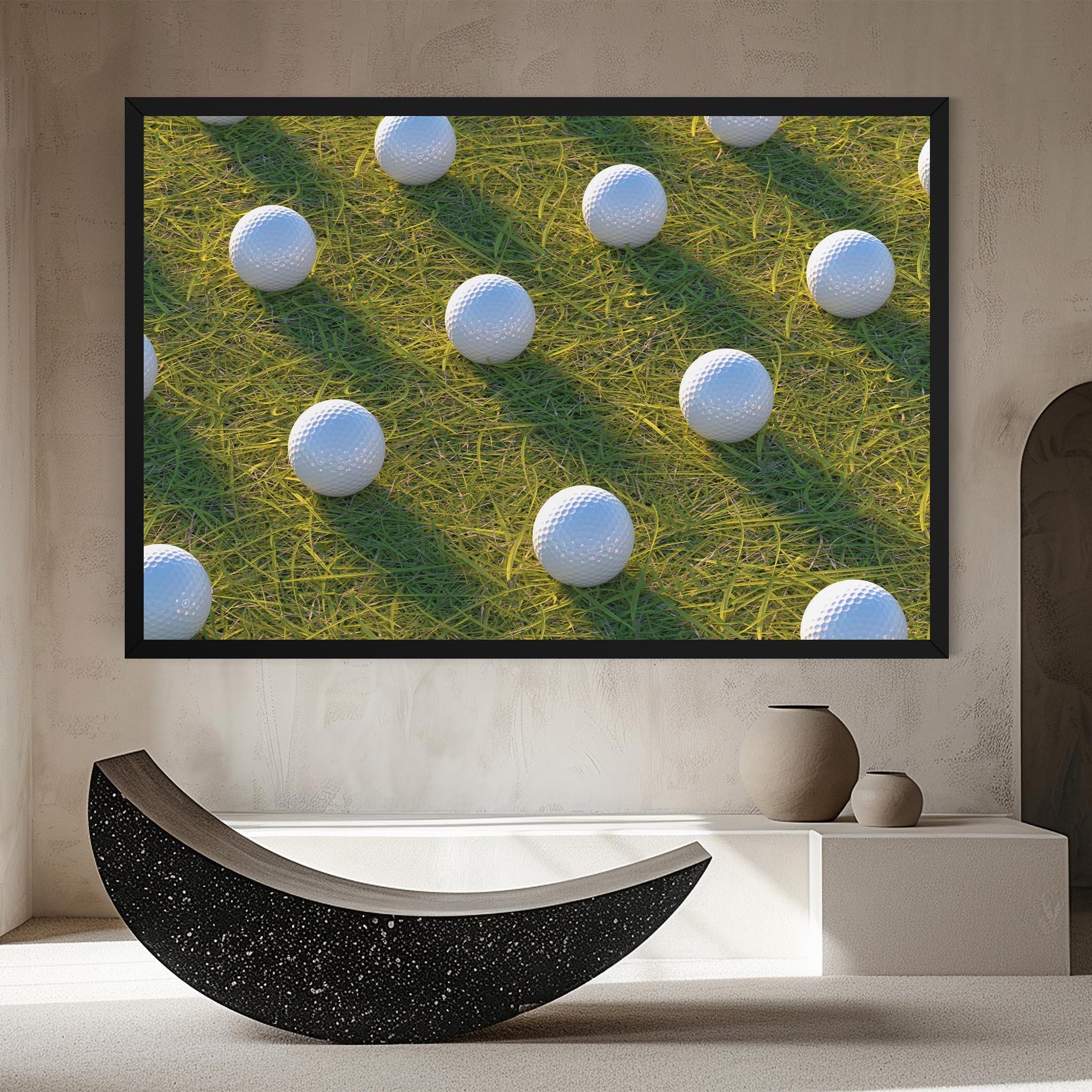 Leinwandbild Golf Ball On Grass mockup 8