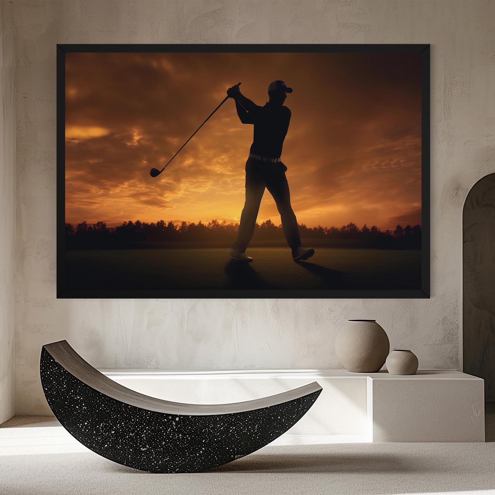 Leinwandbild Golf Course Sunset mockup 8