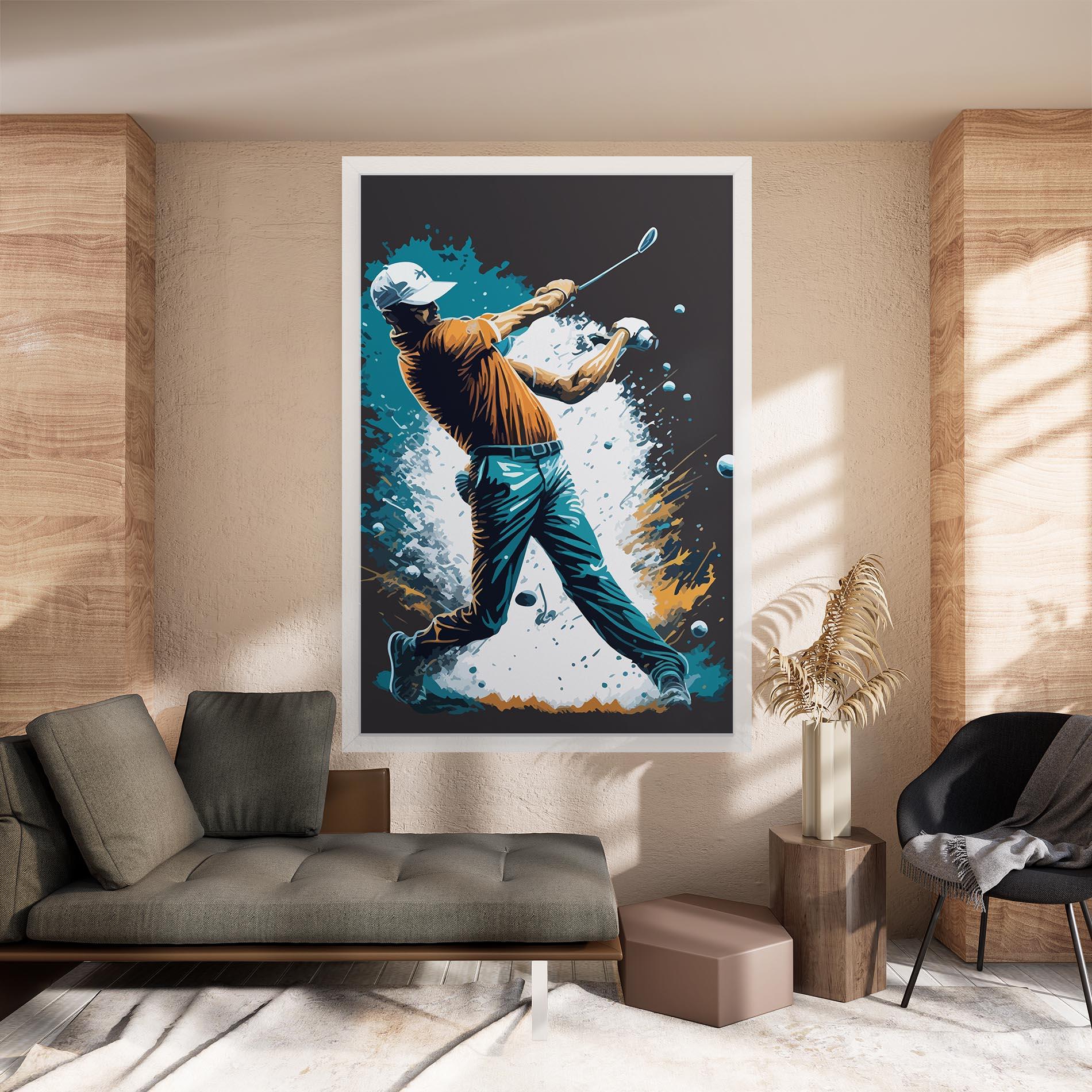 Leinwandbild Golf On Grey mockup 8