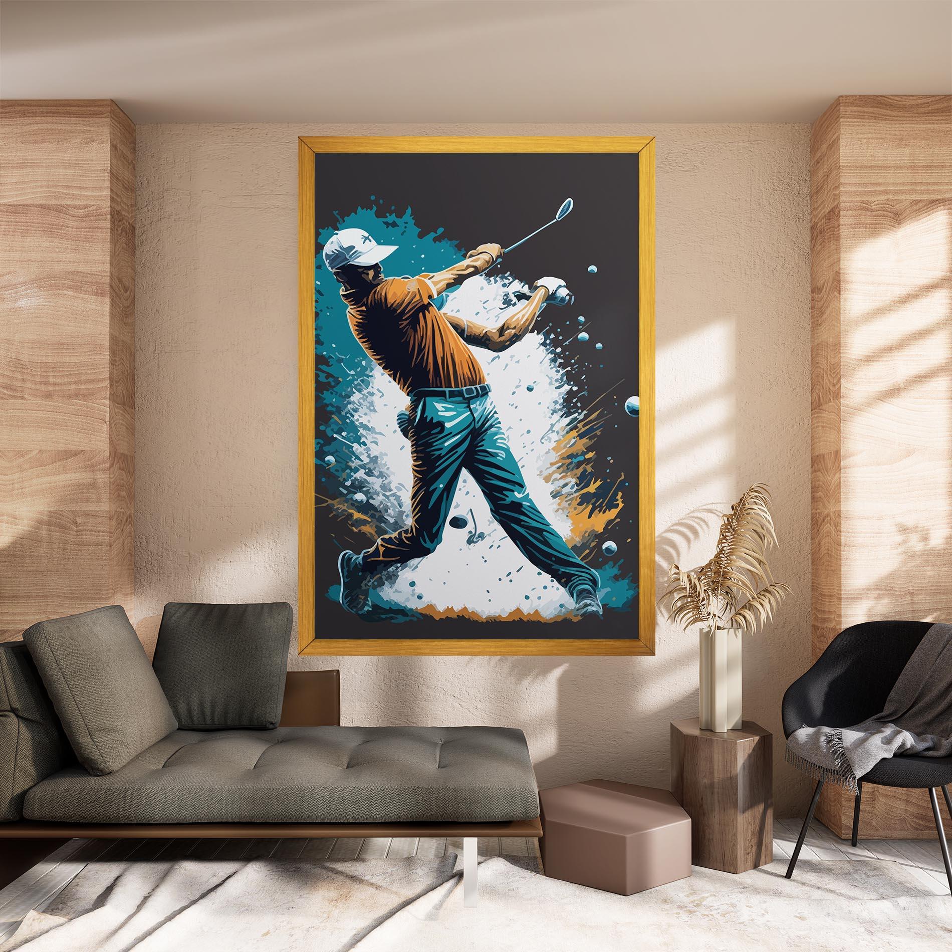 Leinwandbild Golf On Grey mockup 8