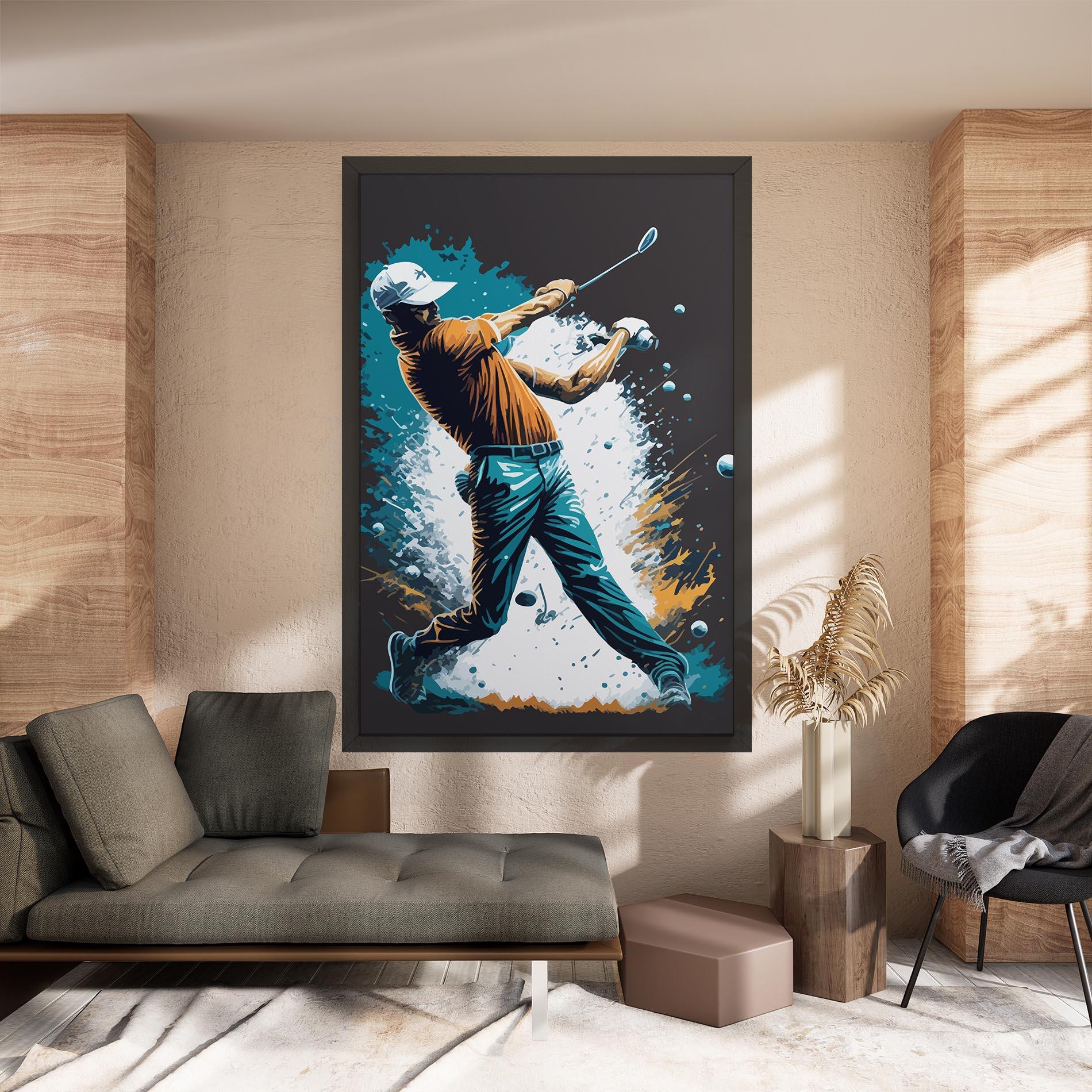 Leinwandbild Golf On Grey mockup 8