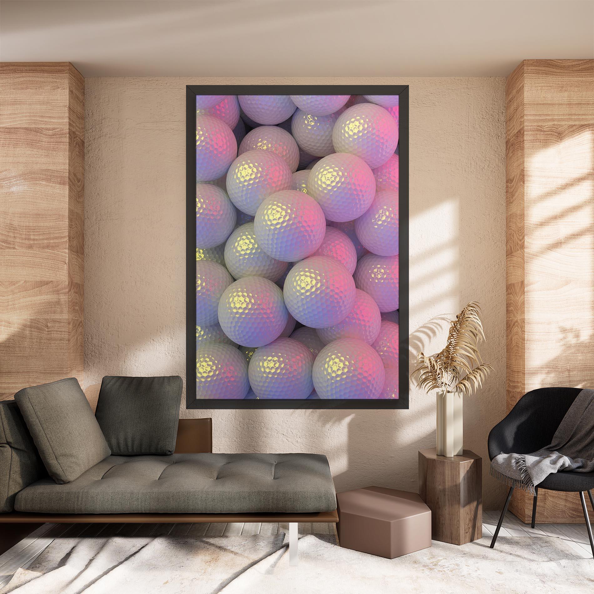 Leinwandbild Purple Light Golf Ball mockup 8