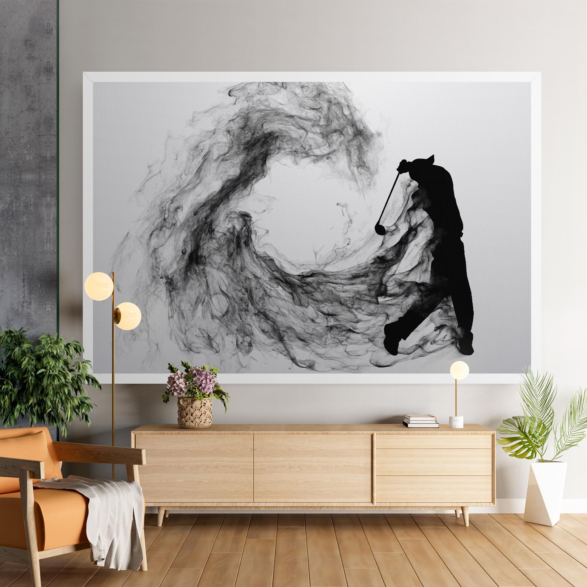 Leinwandbild Black Smoke Golf mockup 9
