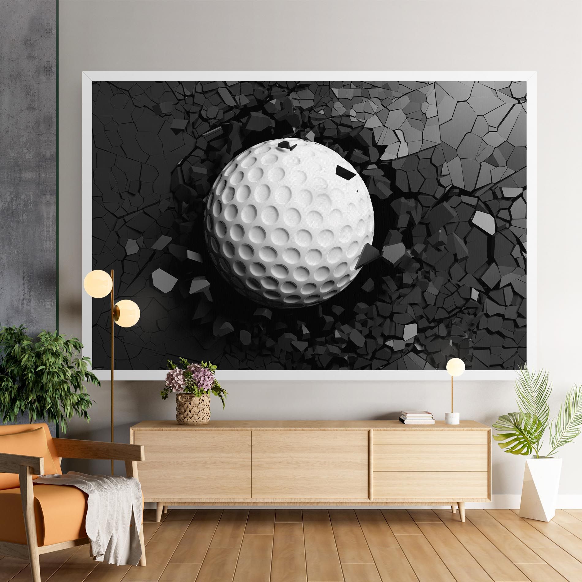 Black Wall Golf Ball mockup 9