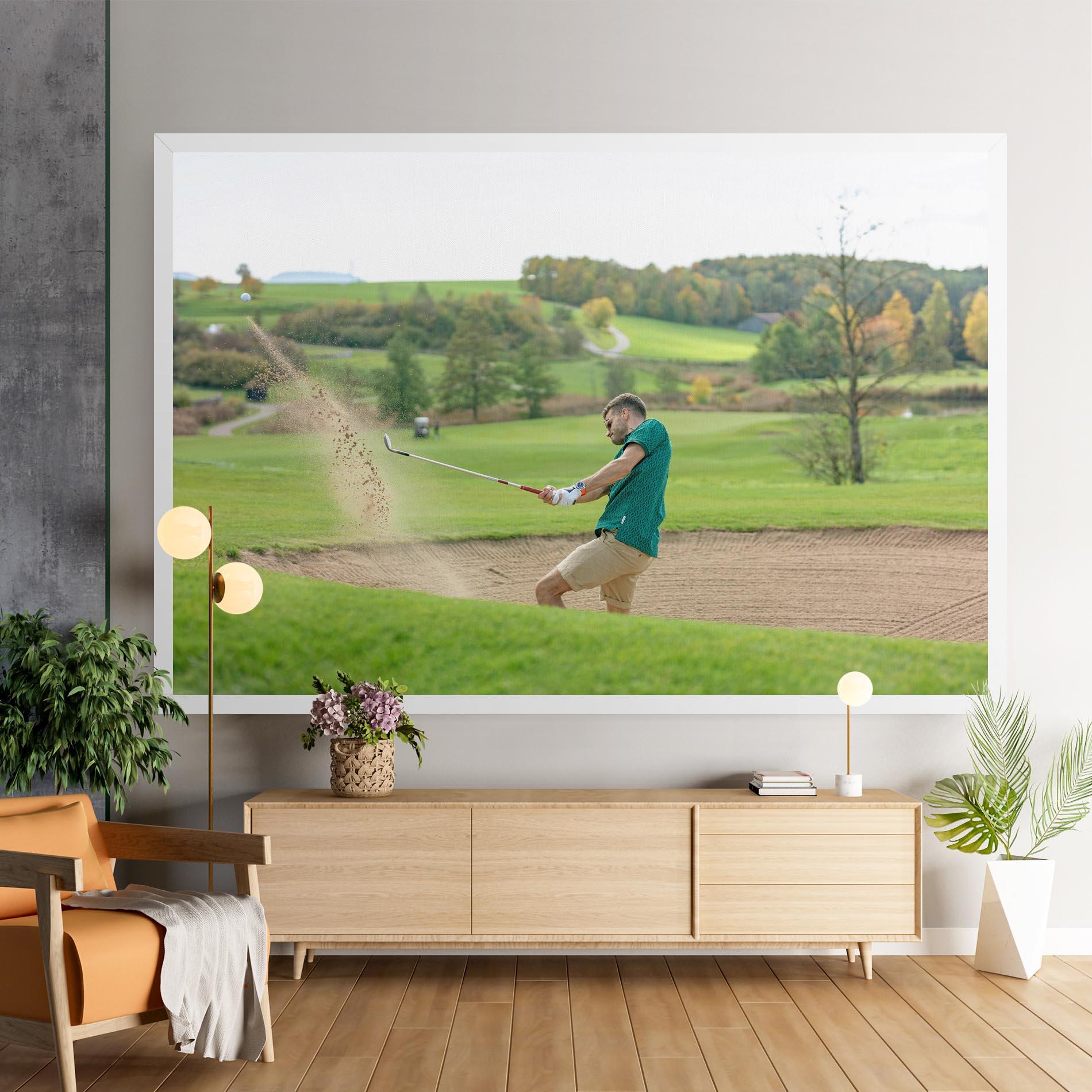 Leinwandbild Green Tshirt Golf Player mockup 9