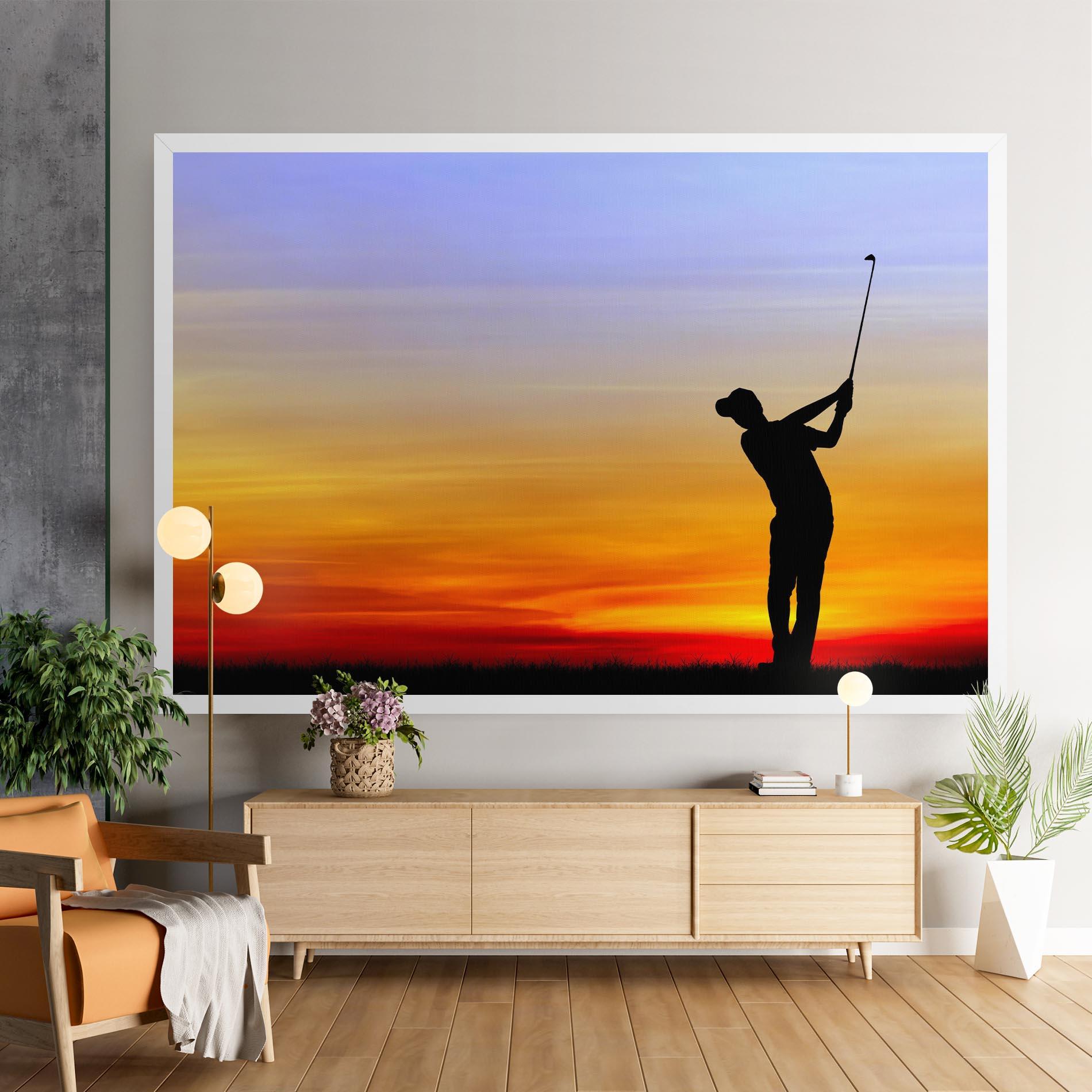 Leinwandbild Playing Golf Sunrise mockup 9