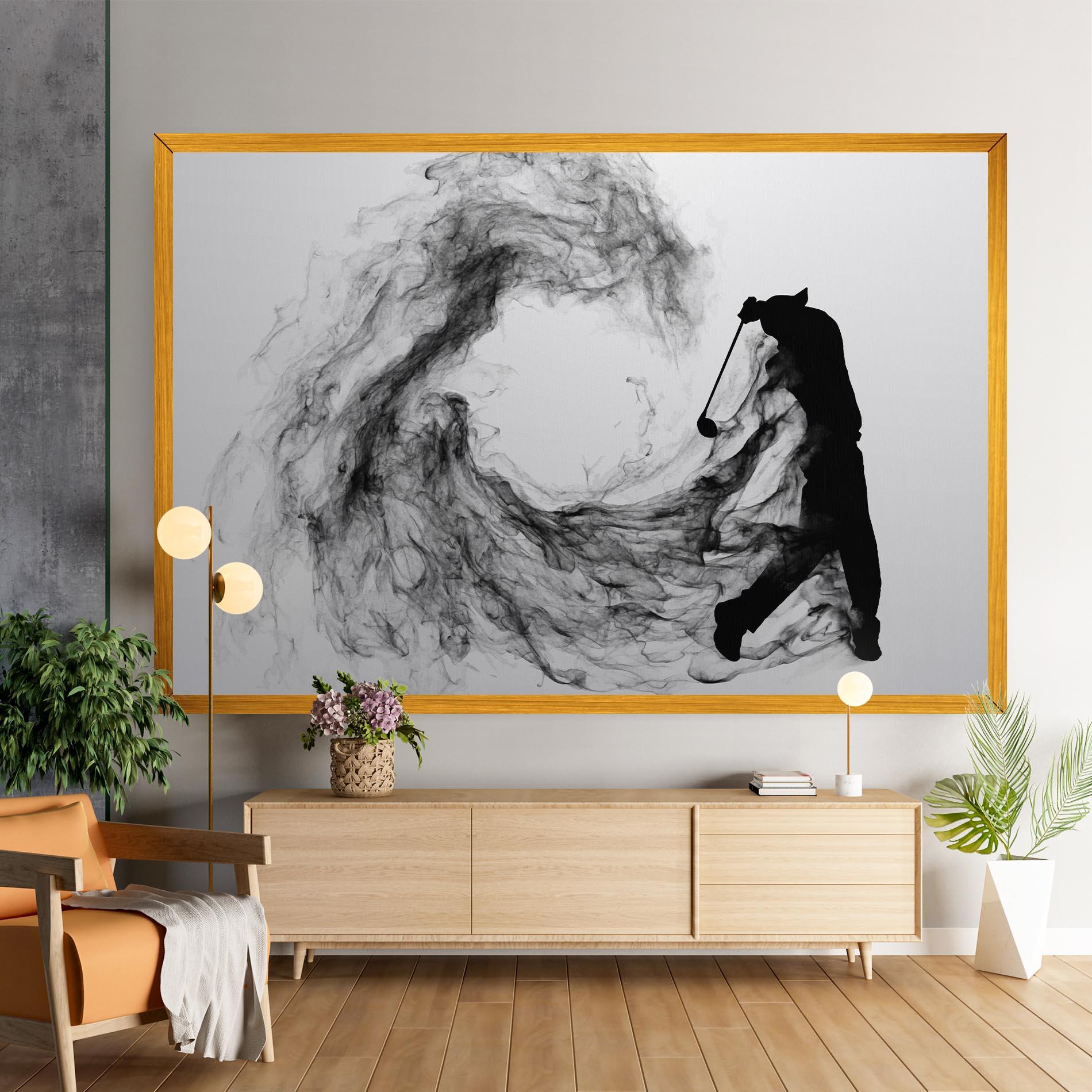 Leinwandbild Black Smoke Golf mockup 9