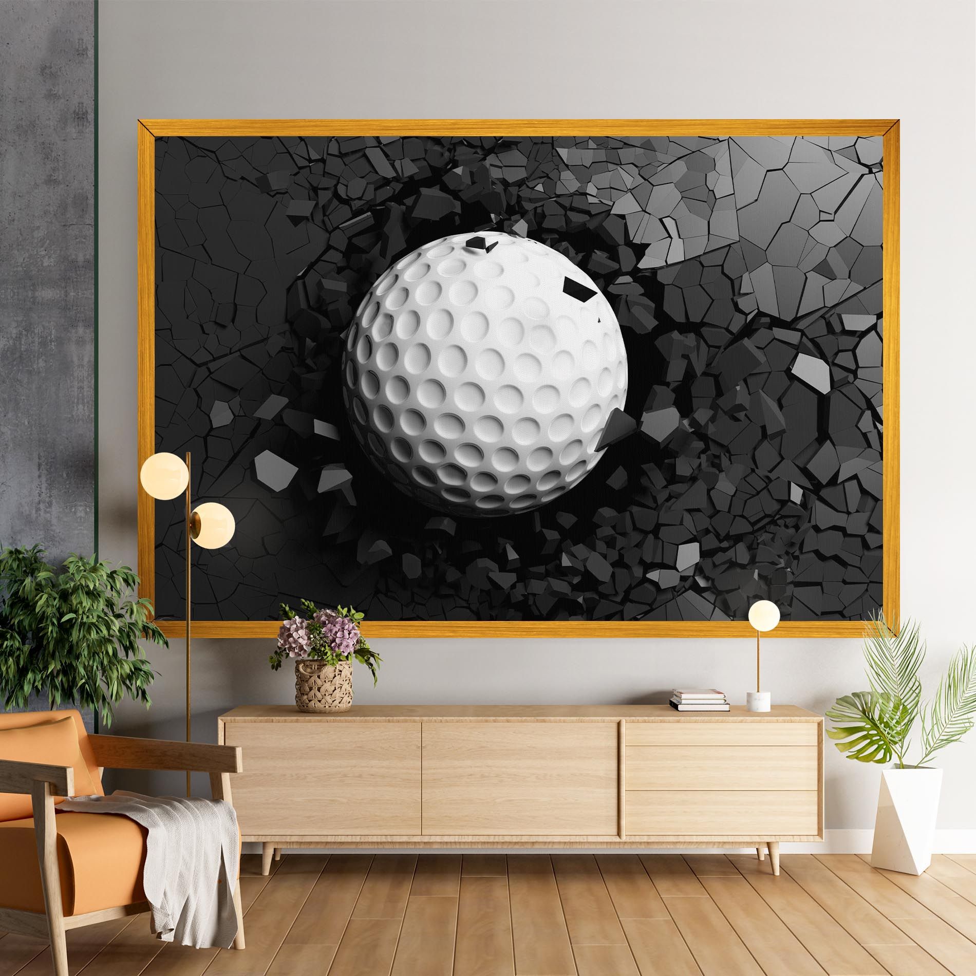 Black Wall Golf Ball mockup 9