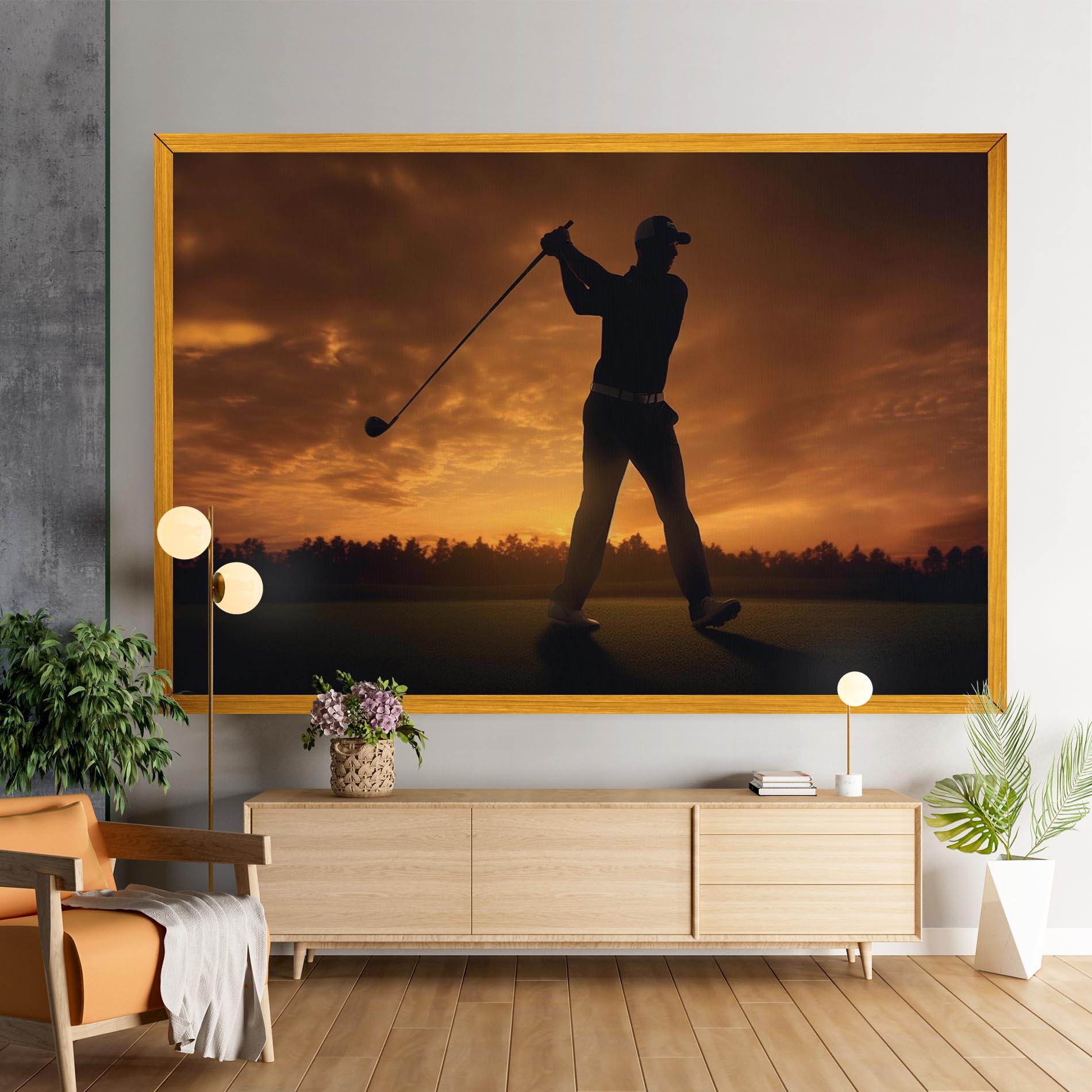 Leinwandbild Golf Course Sunset mockup 9