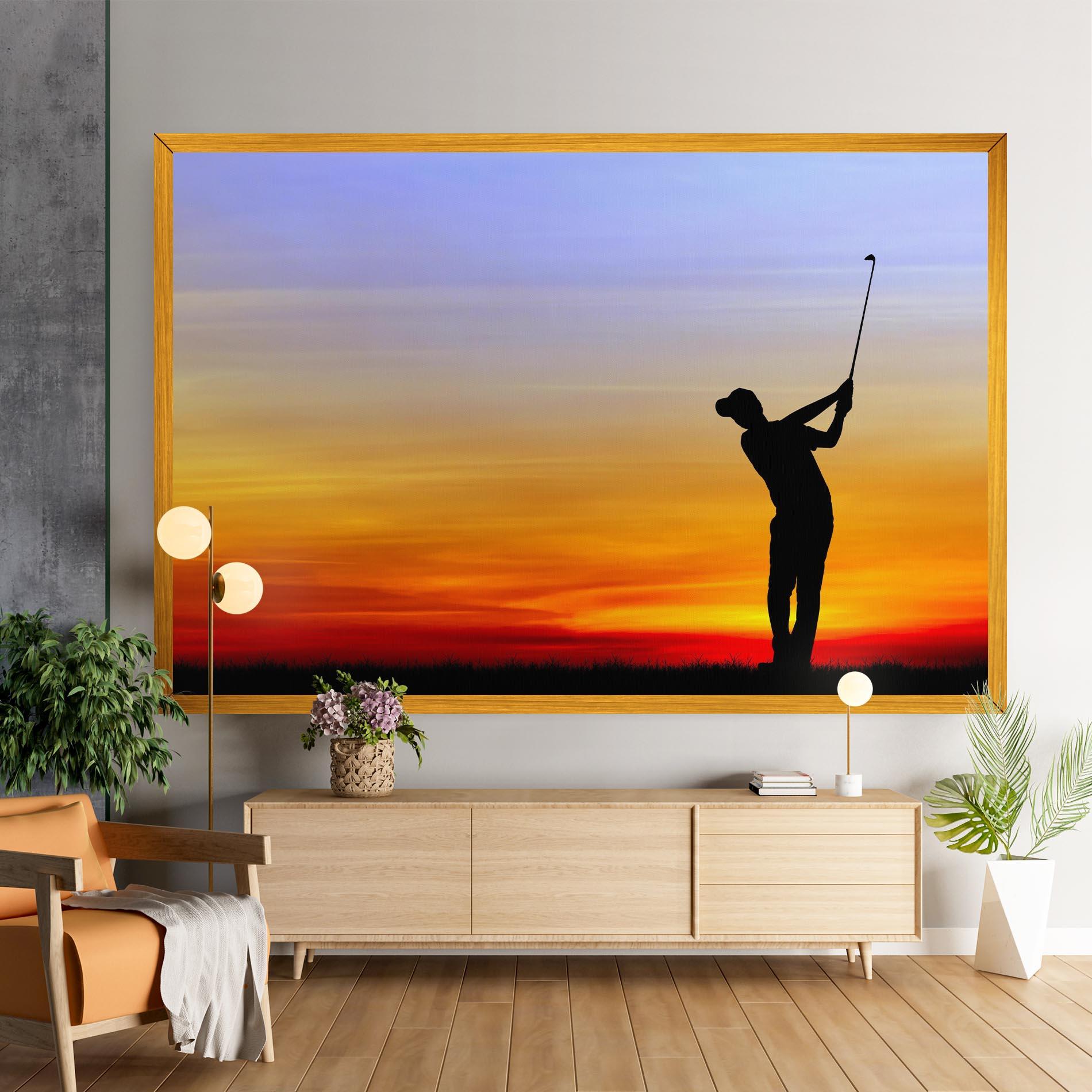 Leinwandbild Playing Golf Sunrise mockup 9