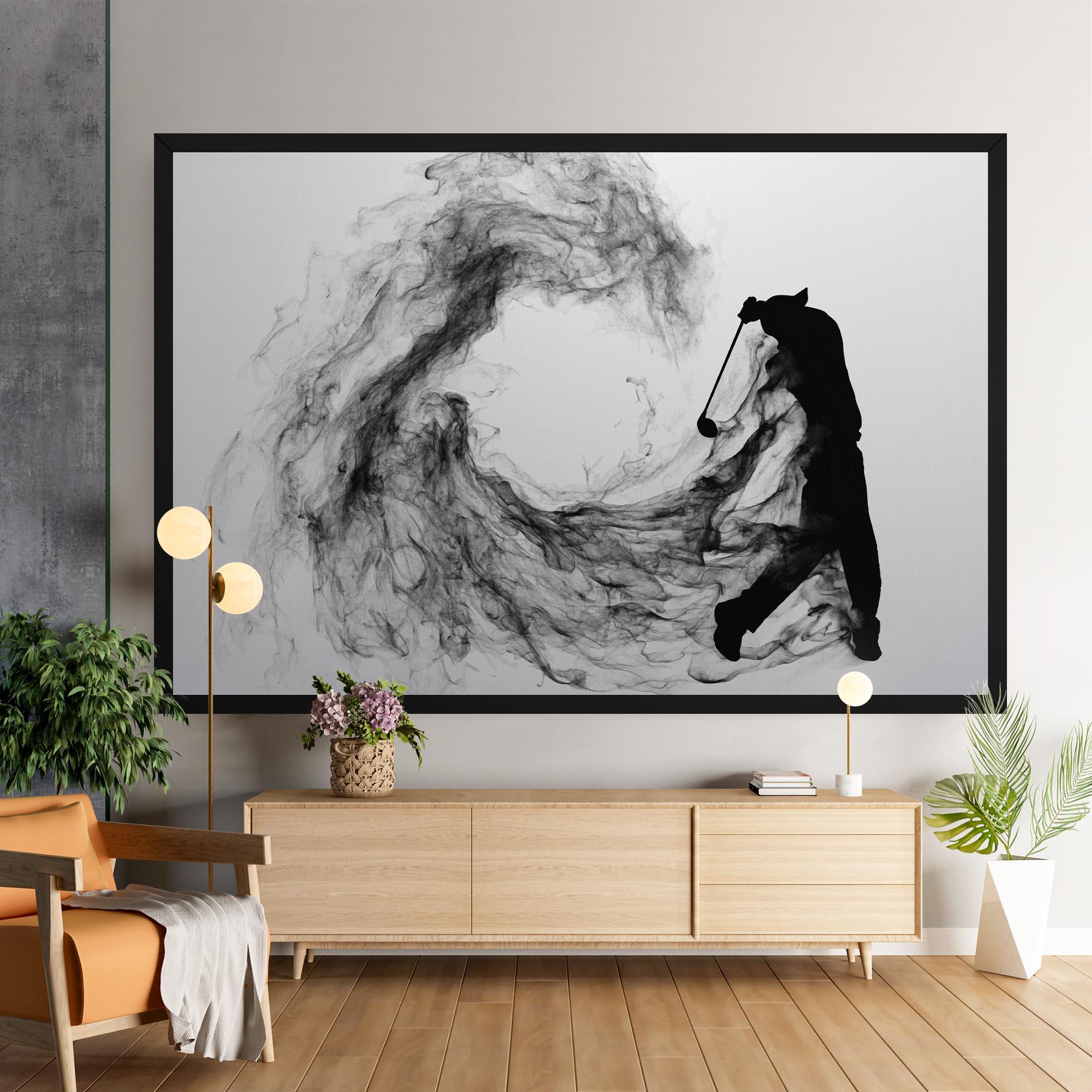 Leinwandbild Black Smoke Golf mockup 9