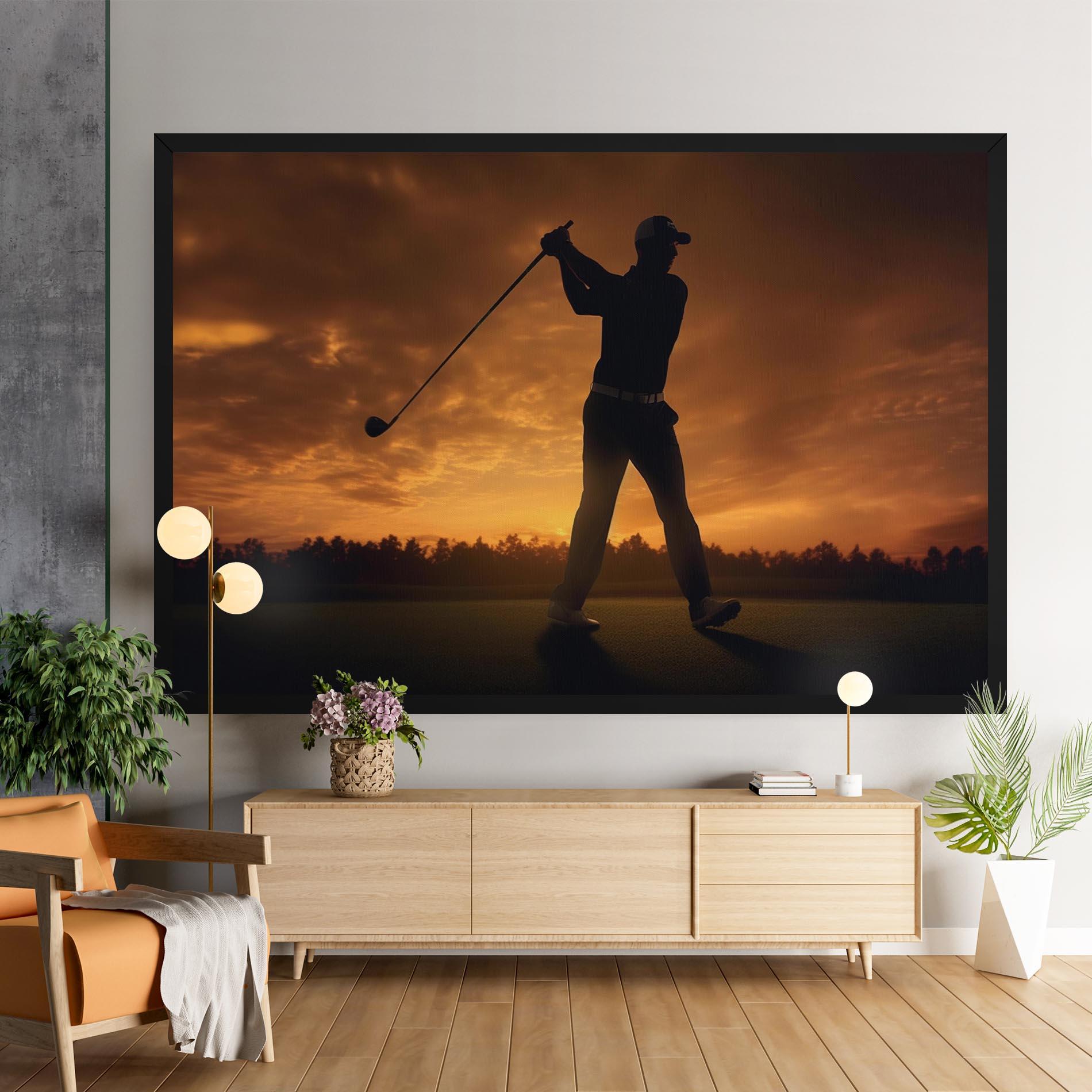 Leinwandbild Golf Course Sunset mockup 9