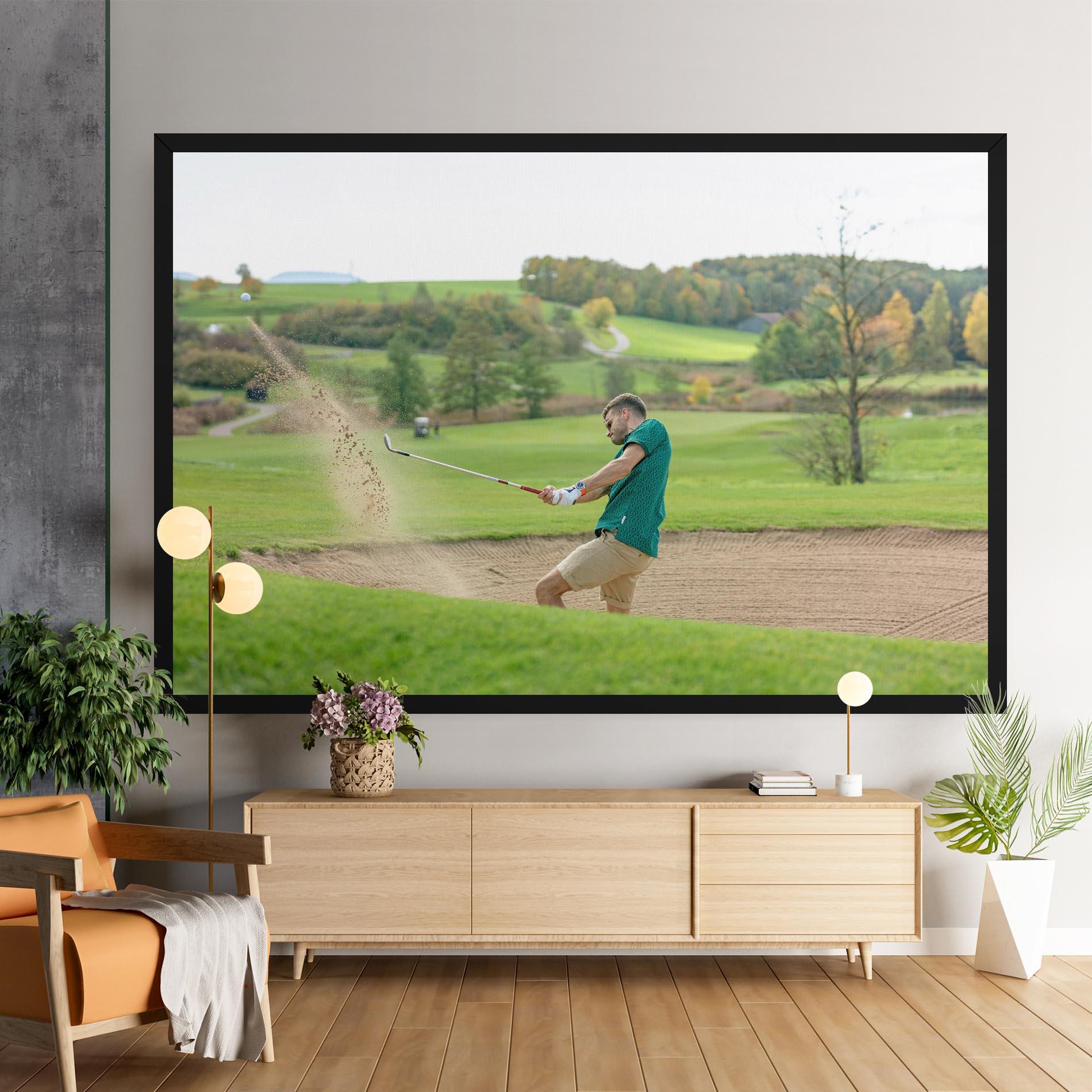 Leinwandbild Green Tshirt Golf Player mockup 9