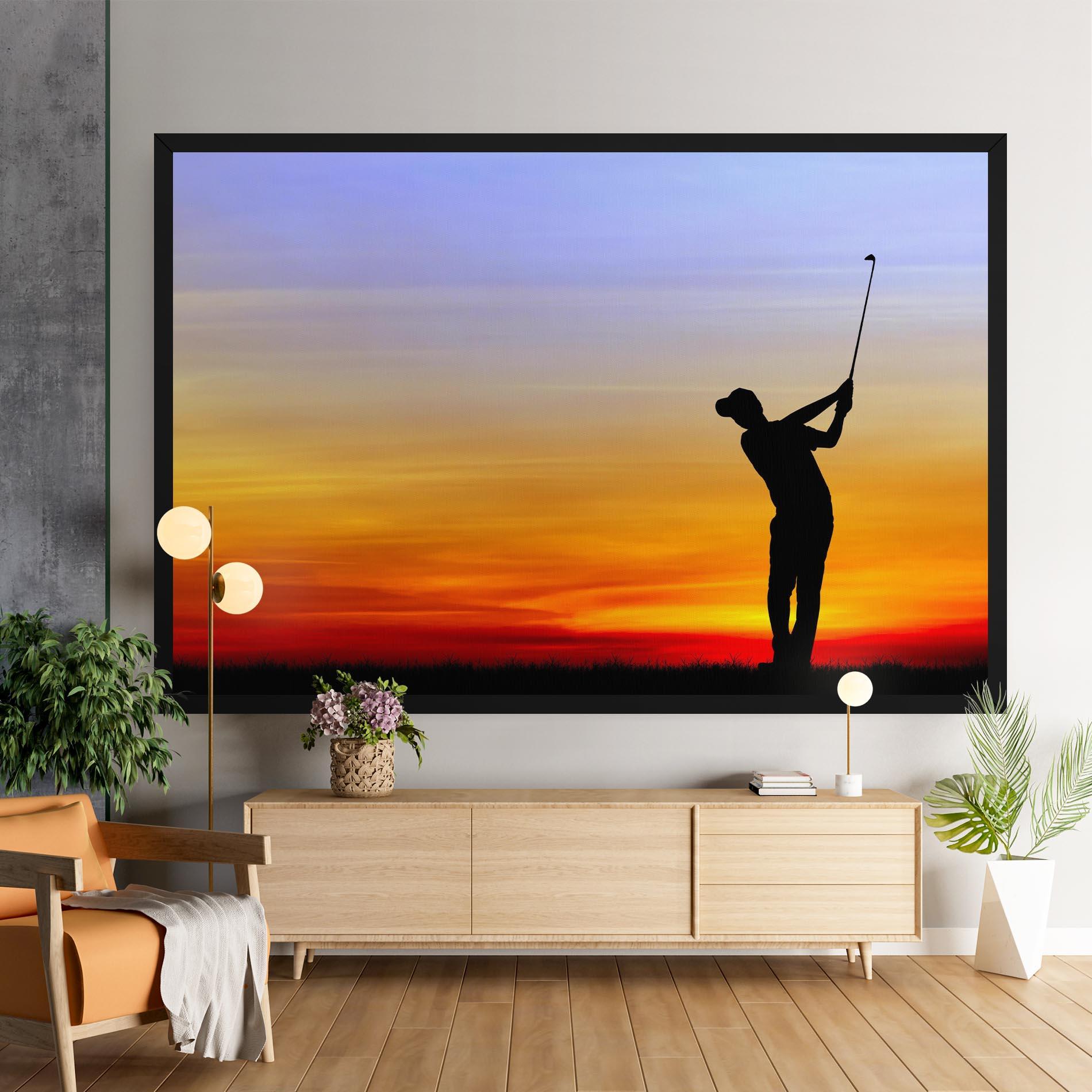 Leinwandbild Playing Golf Sunrise mockup 9