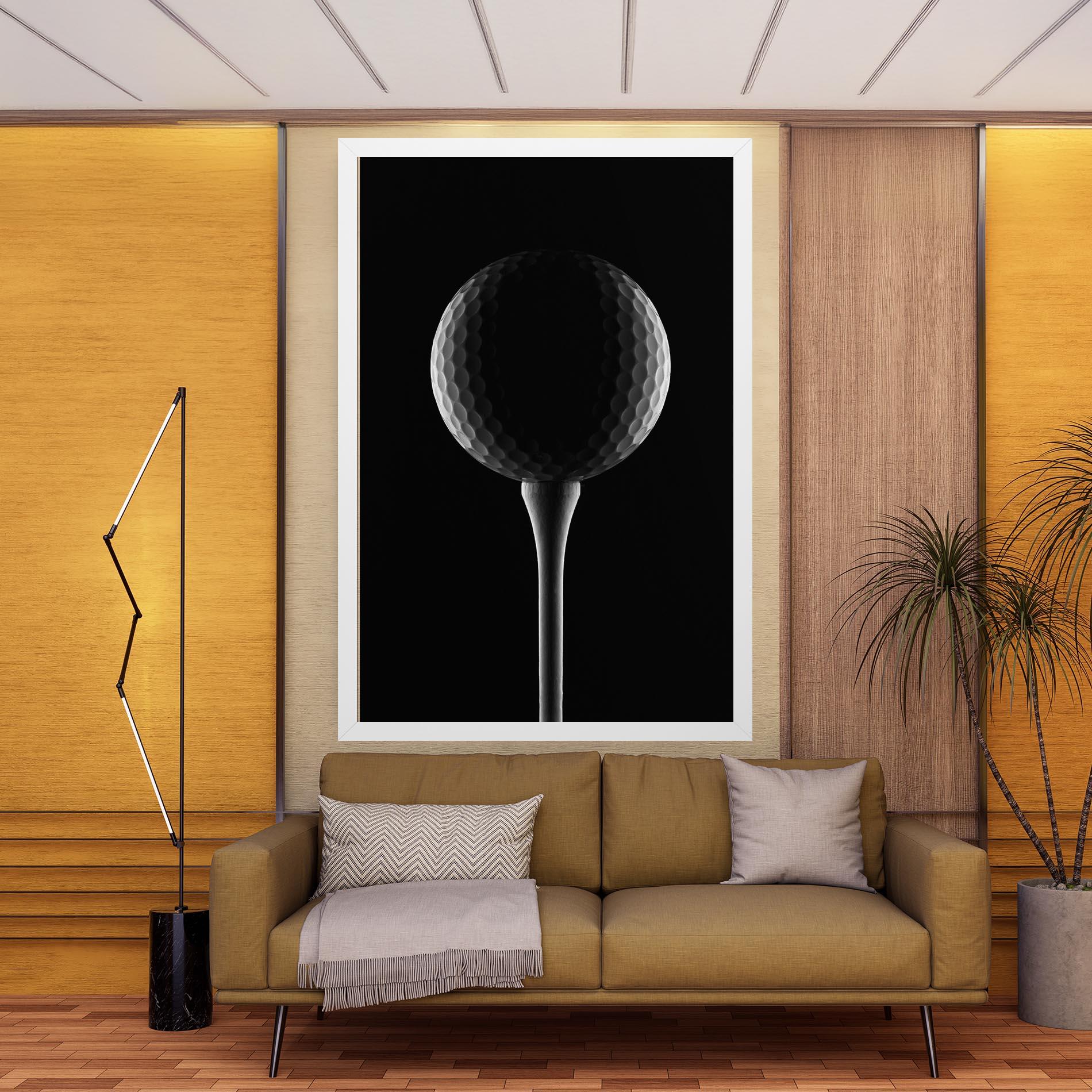 Leinwandbild Golf Ball Black mockup 9