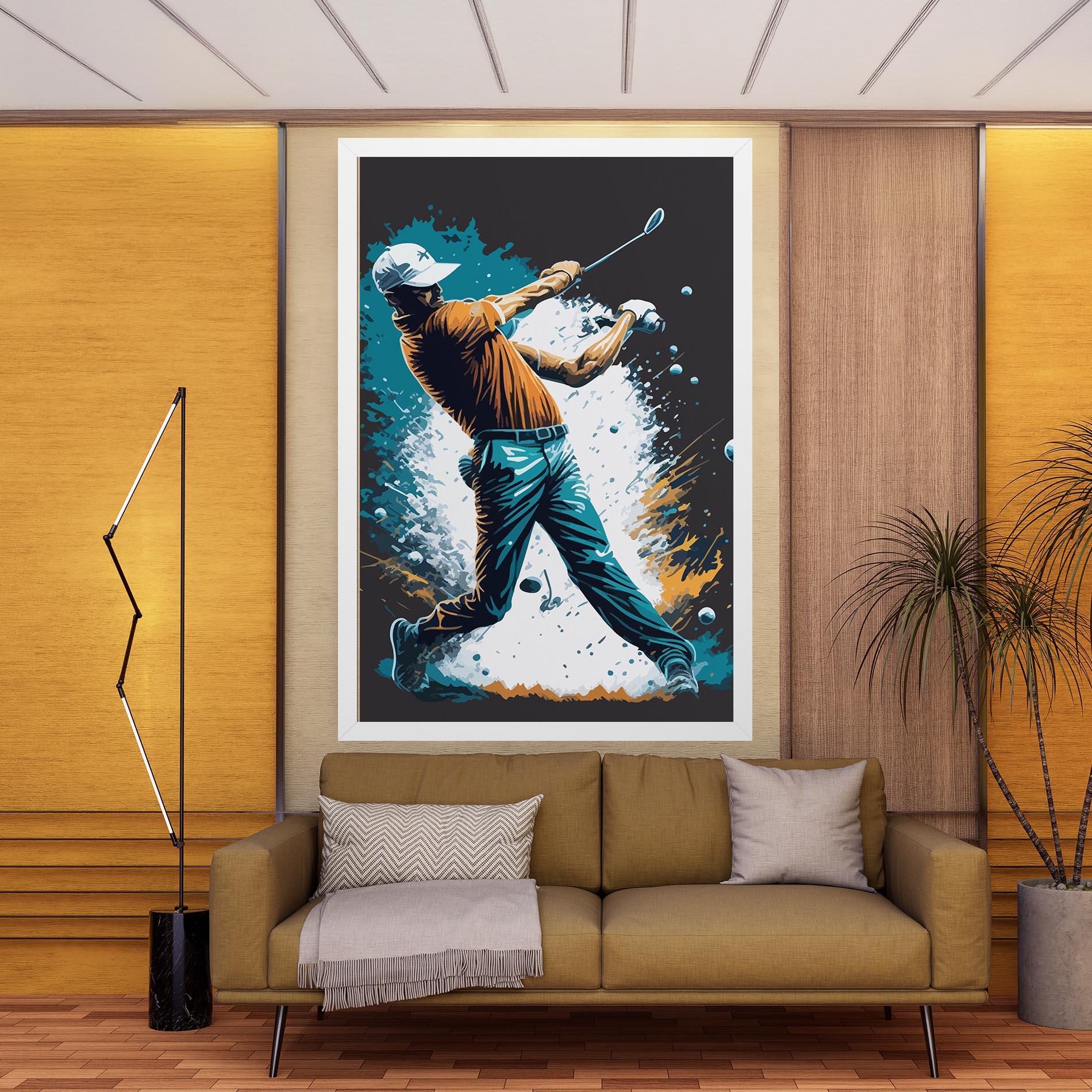 Leinwandbild Golf On Grey mockup 9
