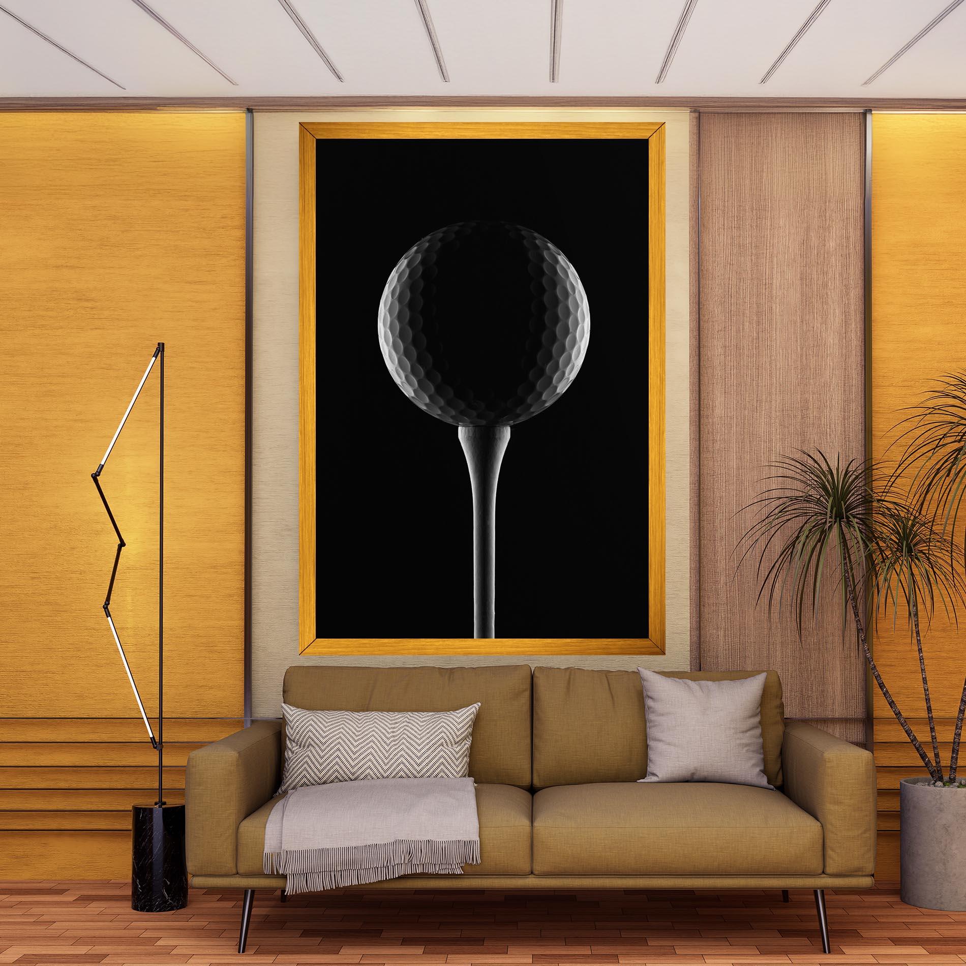 Leinwandbild Golf Ball Black mockup 9