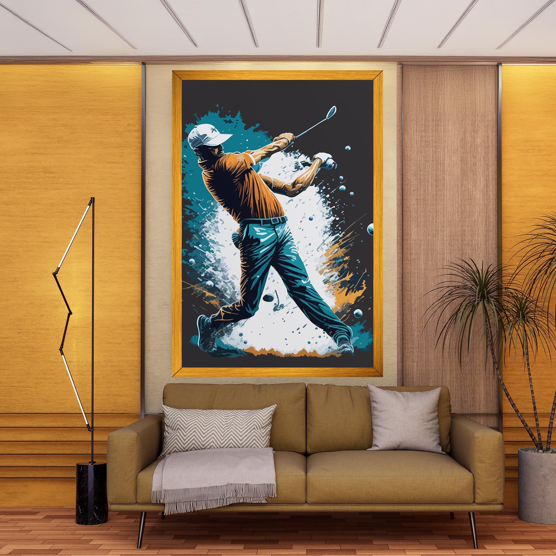Leinwandbild Golf On Grey mockup 9