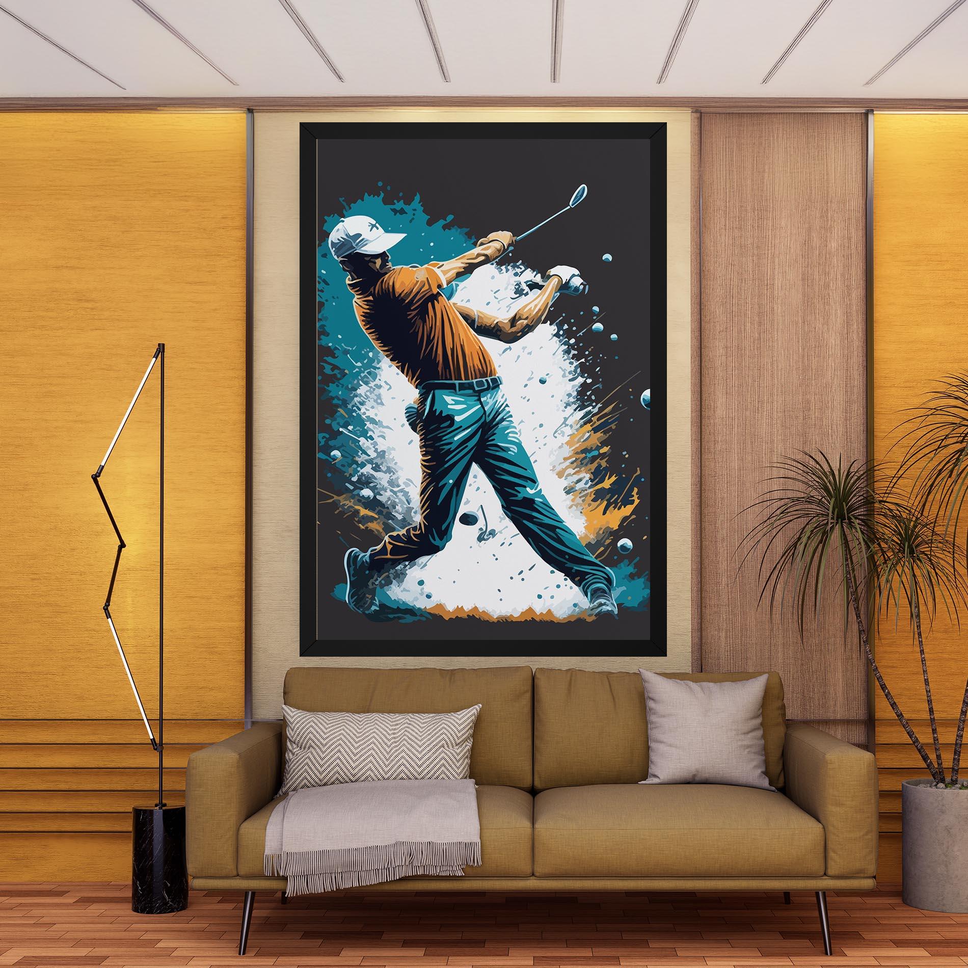 Leinwandbild Golf On Grey mockup 9
