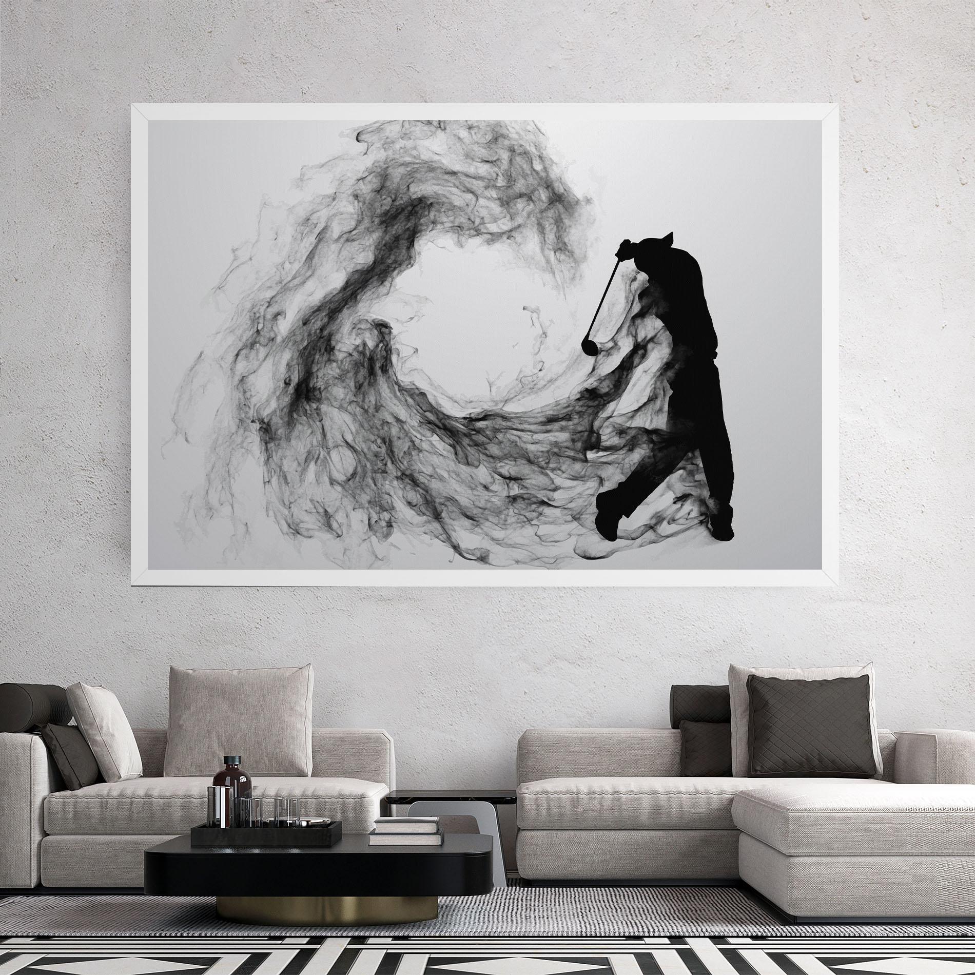 Leinwandbild Black Smoke Golf mockup 2