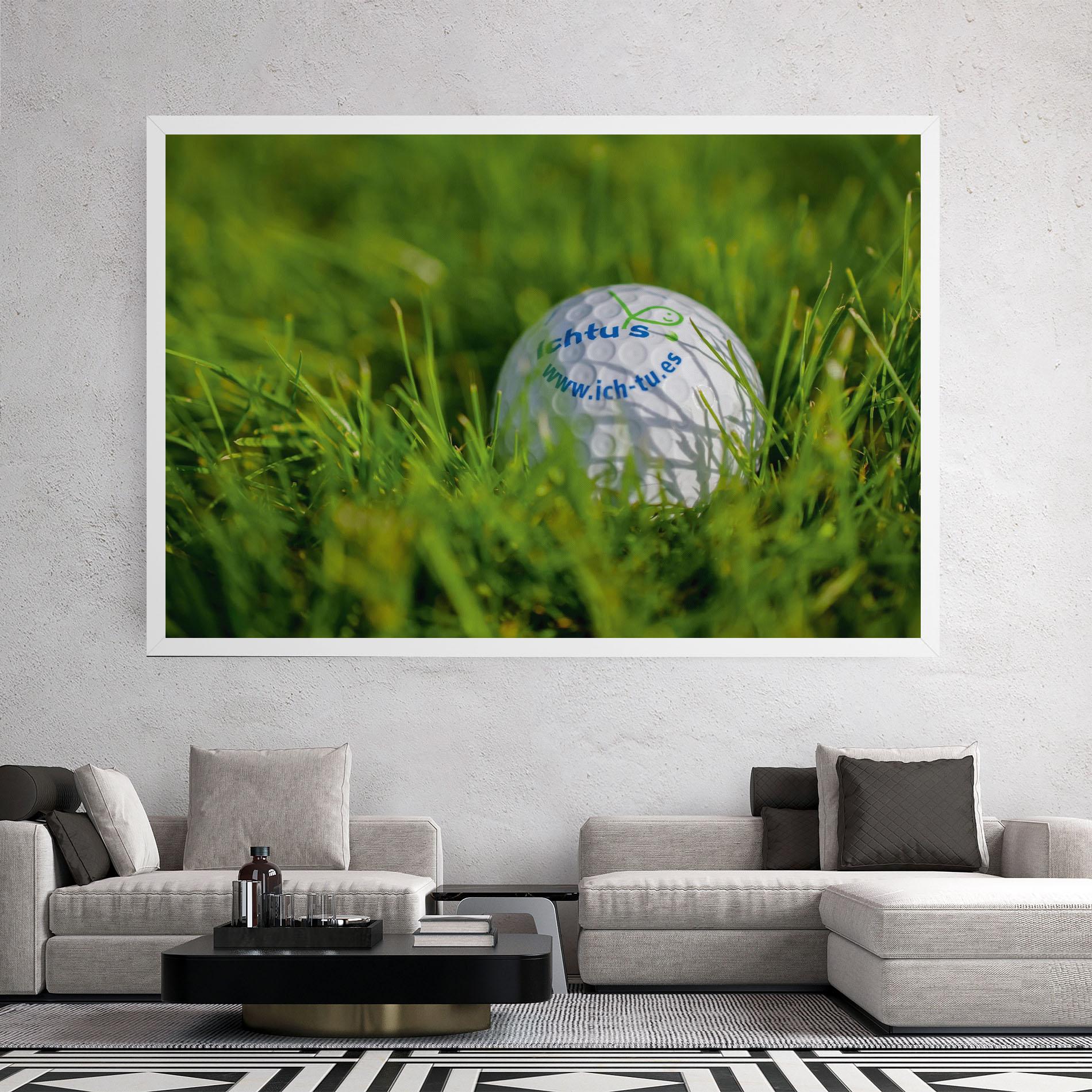 Leinwandbild Golf Ball In Grass mockup 2