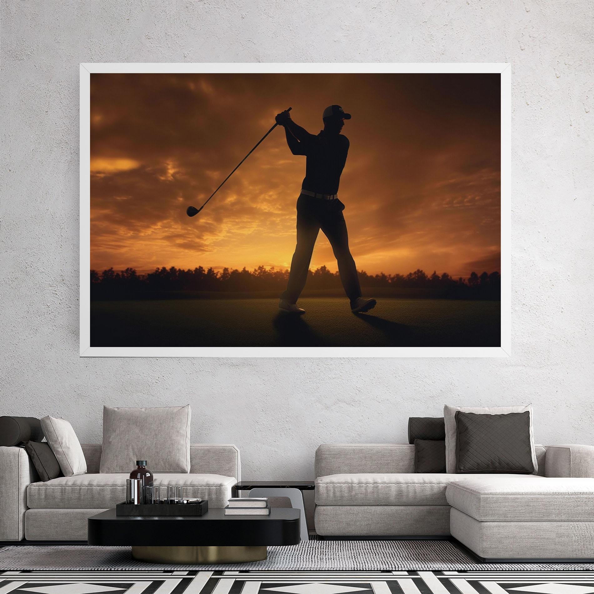 Leinwandbild Golf Course Sunset mockup 2