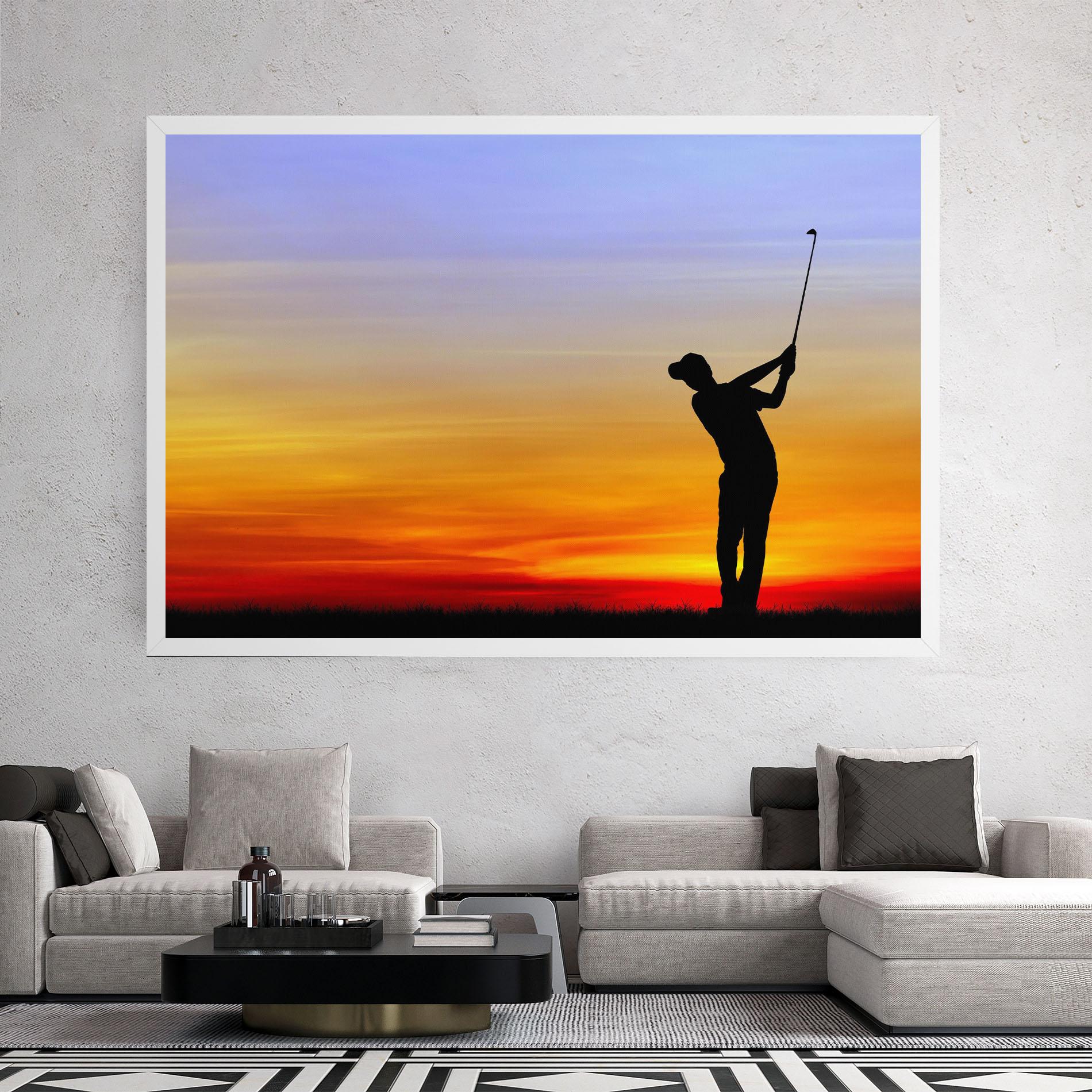 Leinwandbild Playing Golf Sunrise mockup 2