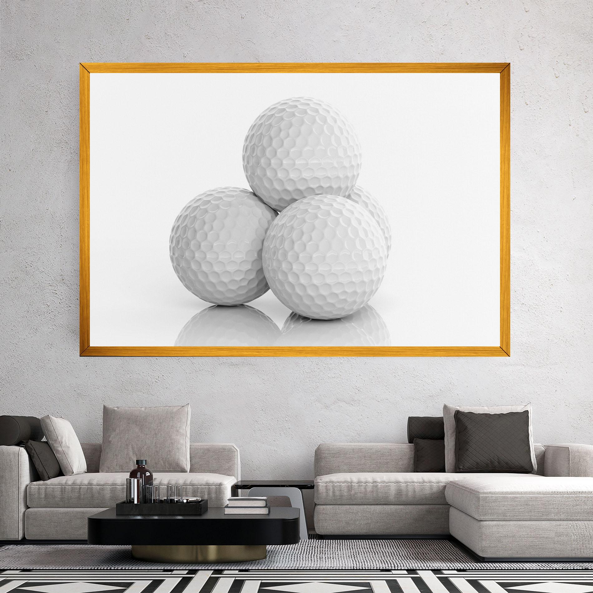 Leinwandbild 3d Golf Balls mockup 2