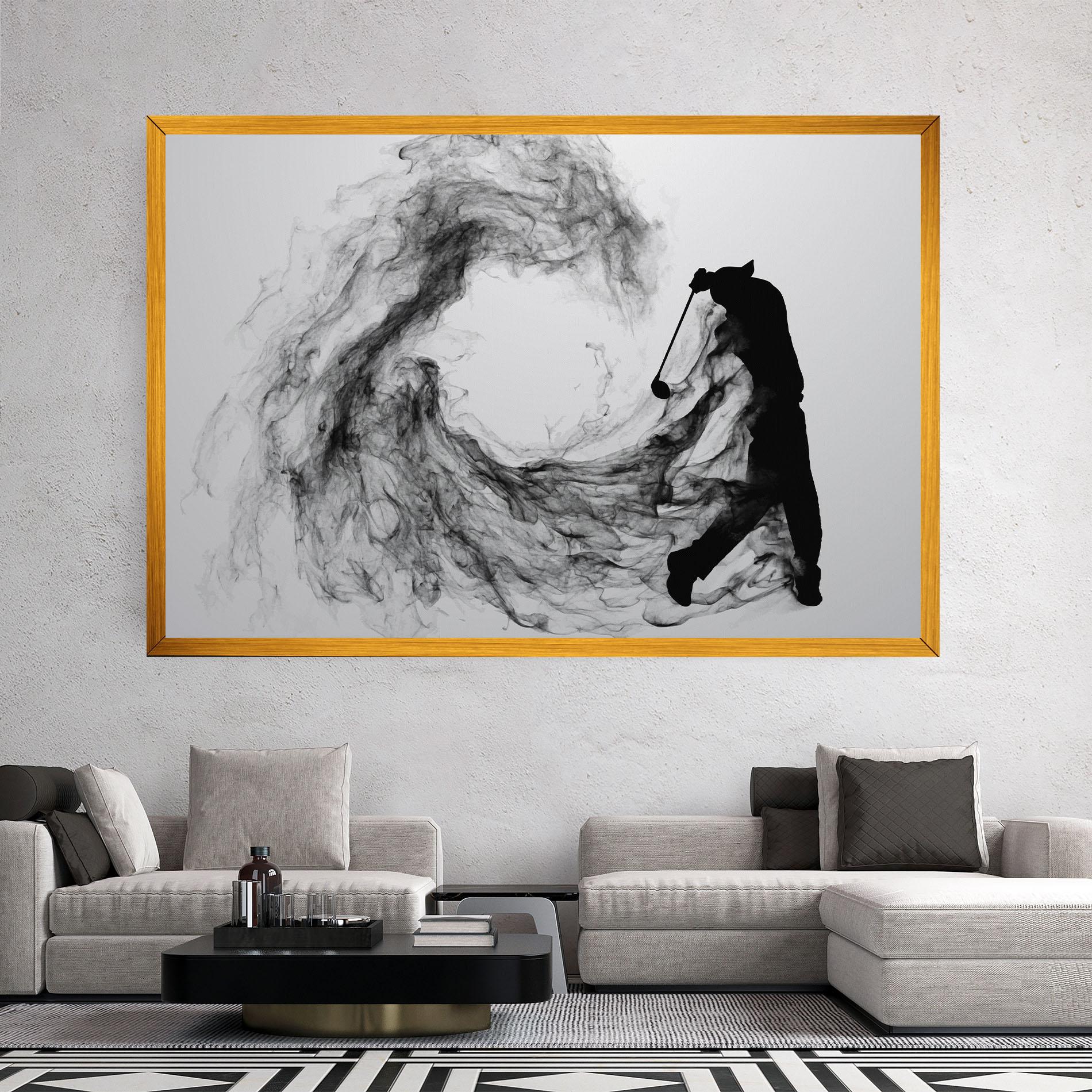 Leinwandbild Black Smoke Golf mockup 2