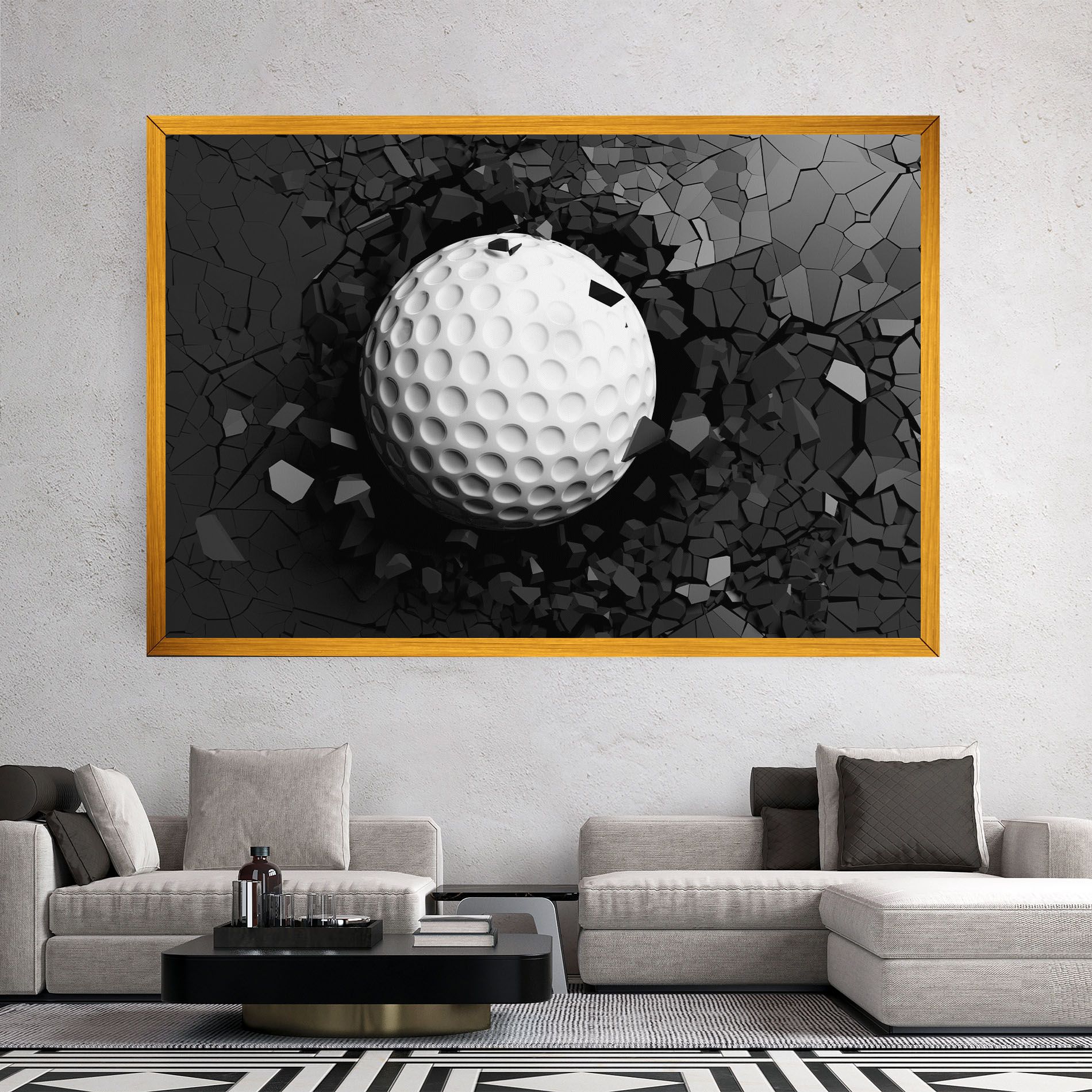 Black Wall Golf Ball mockup 2