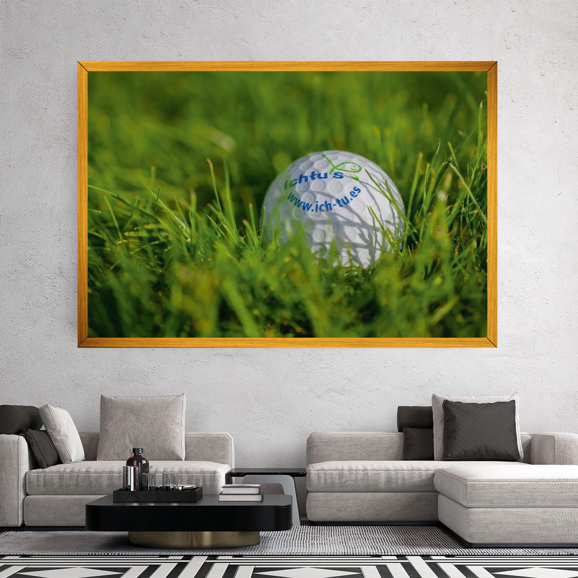 Leinwandbild Golf Ball In Grass mockup 2