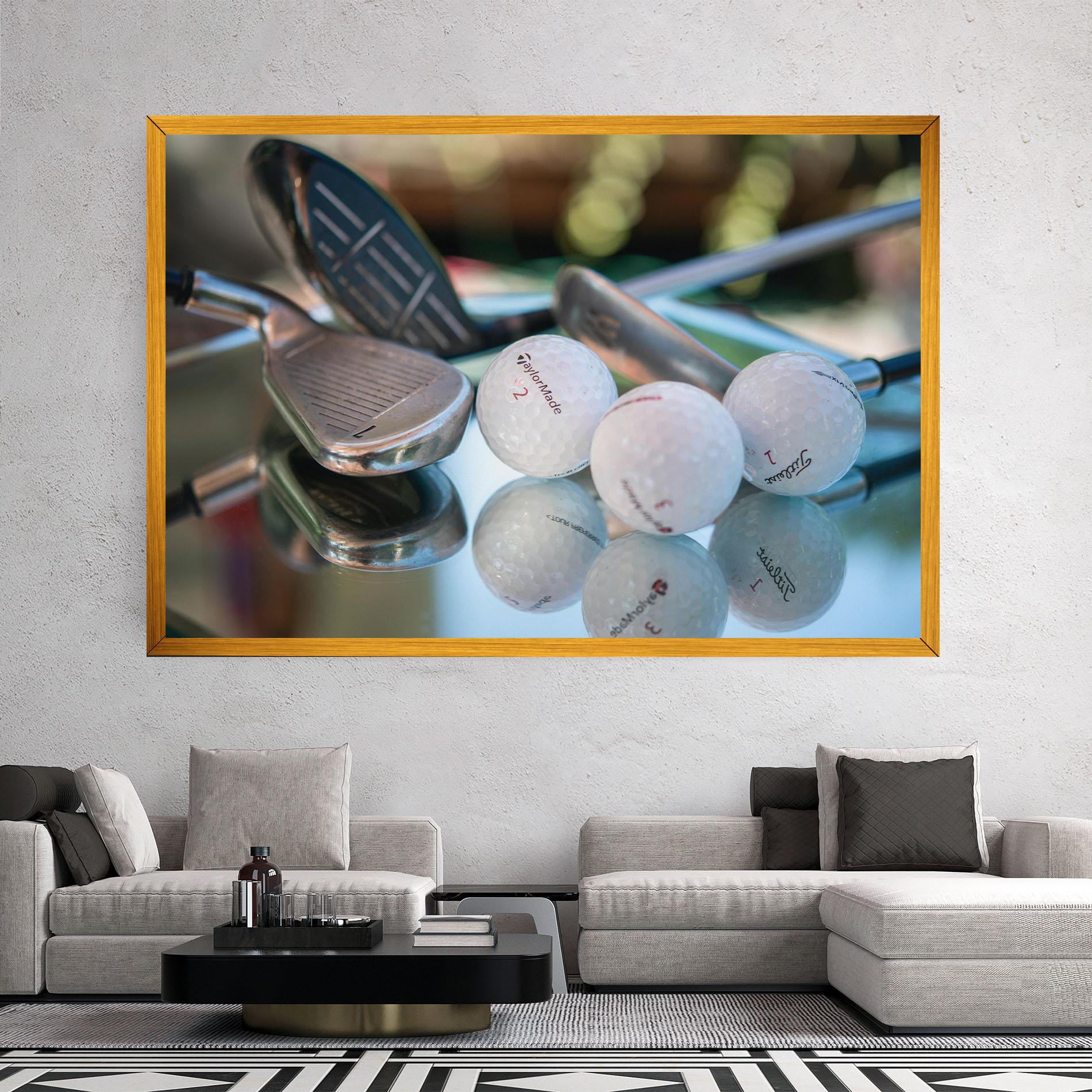 Leinwandbild Golf Balls Set mockup 2