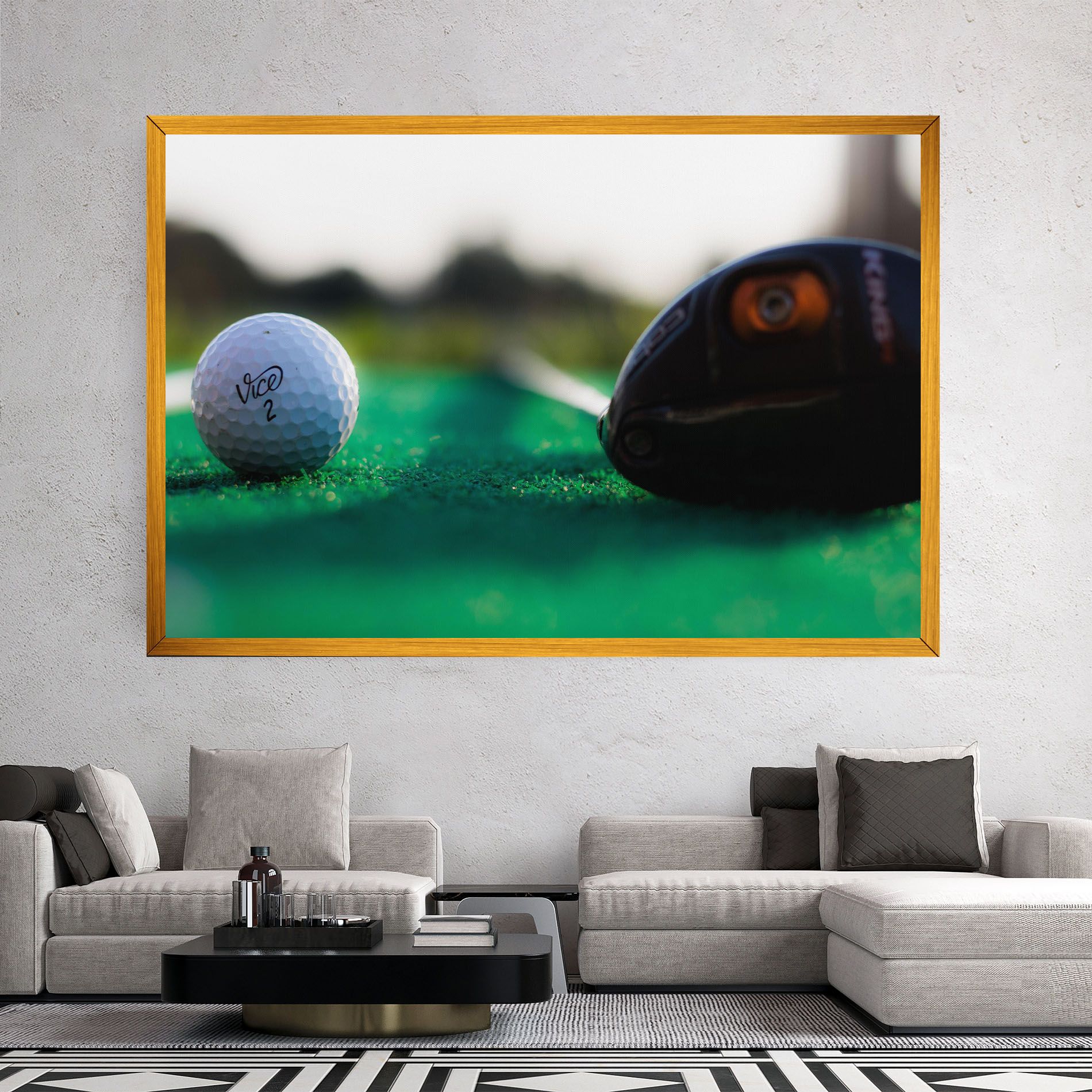 Green Grass Golf Ball mockup 2