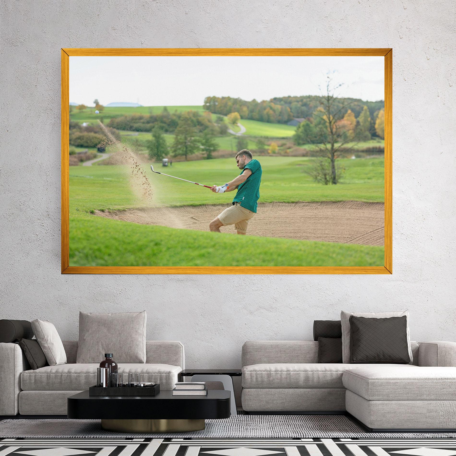 Leinwandbild Green Tshirt Golf Player mockup 2