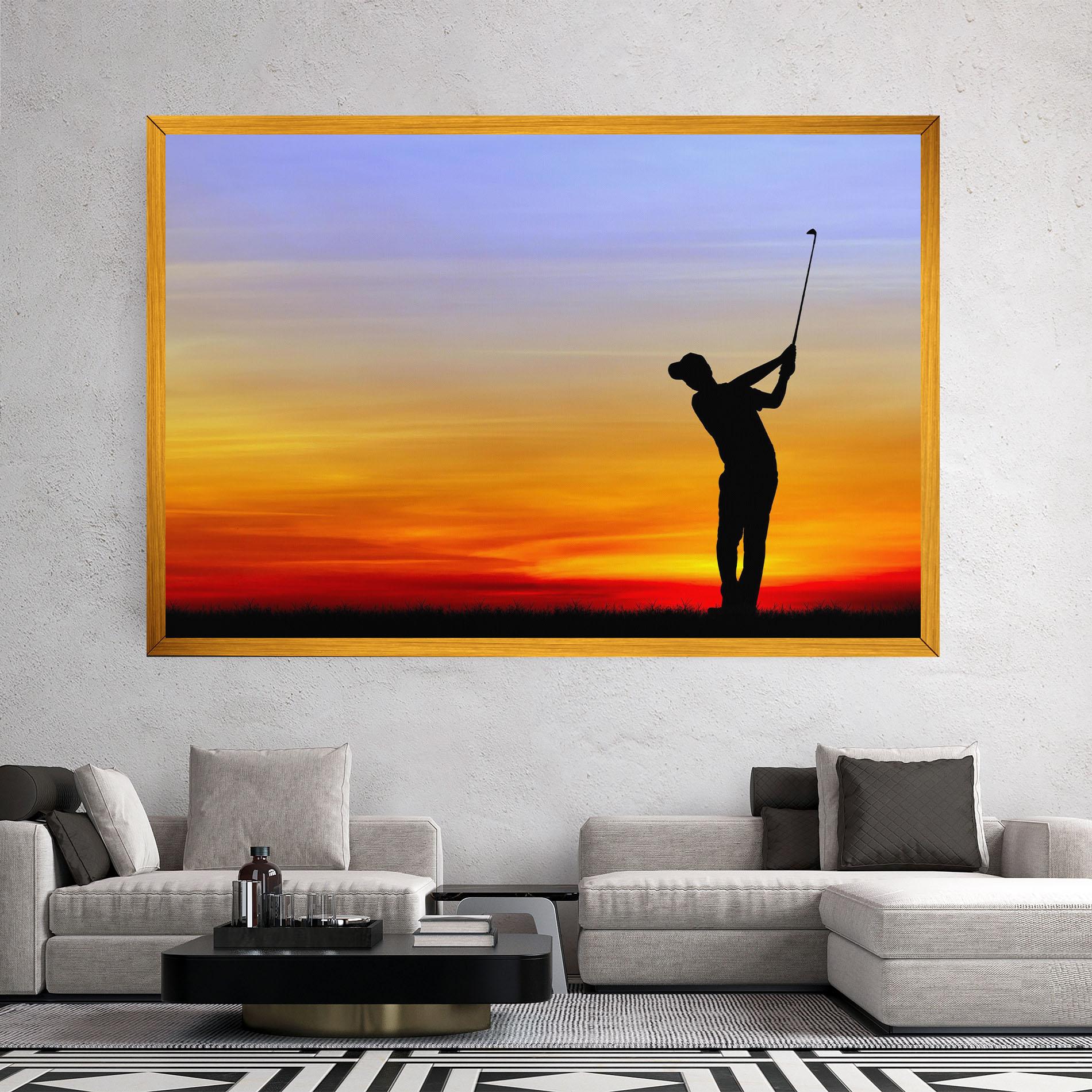 Leinwandbild Playing Golf Sunrise mockup 2