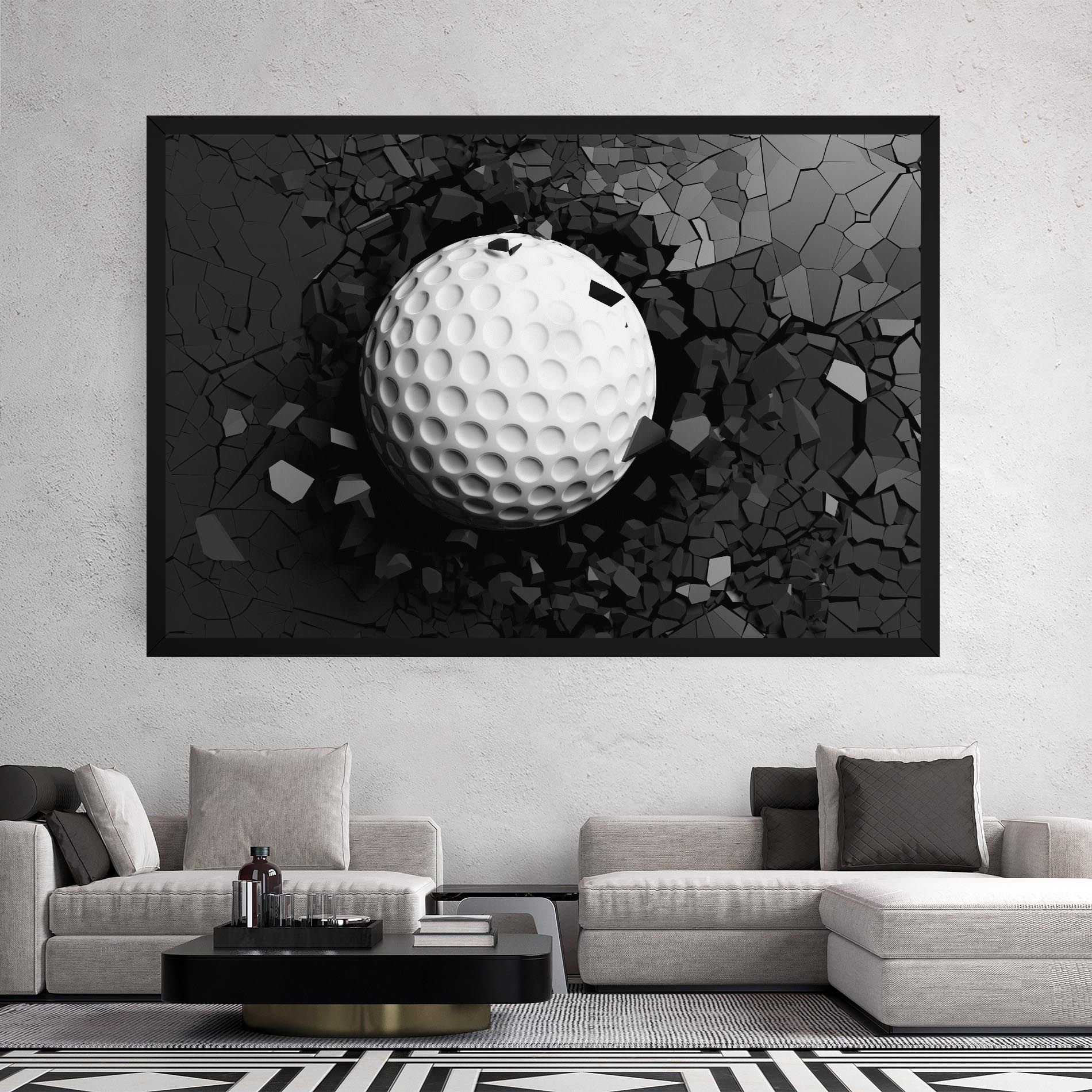 Black Wall Golf Ball mockup 2