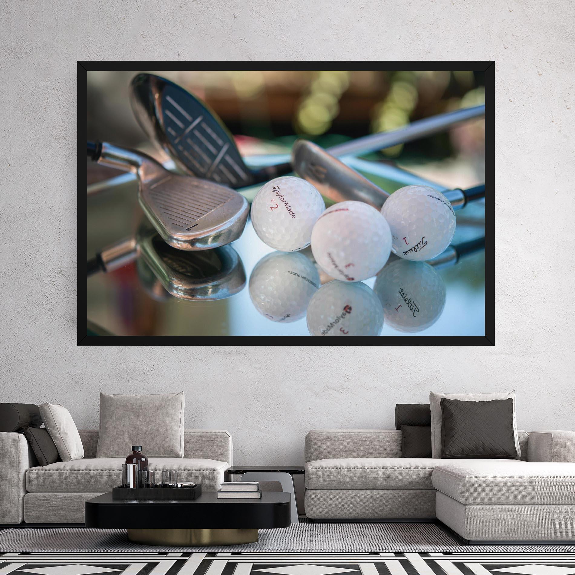 Leinwandbild Golf Balls Set mockup 2