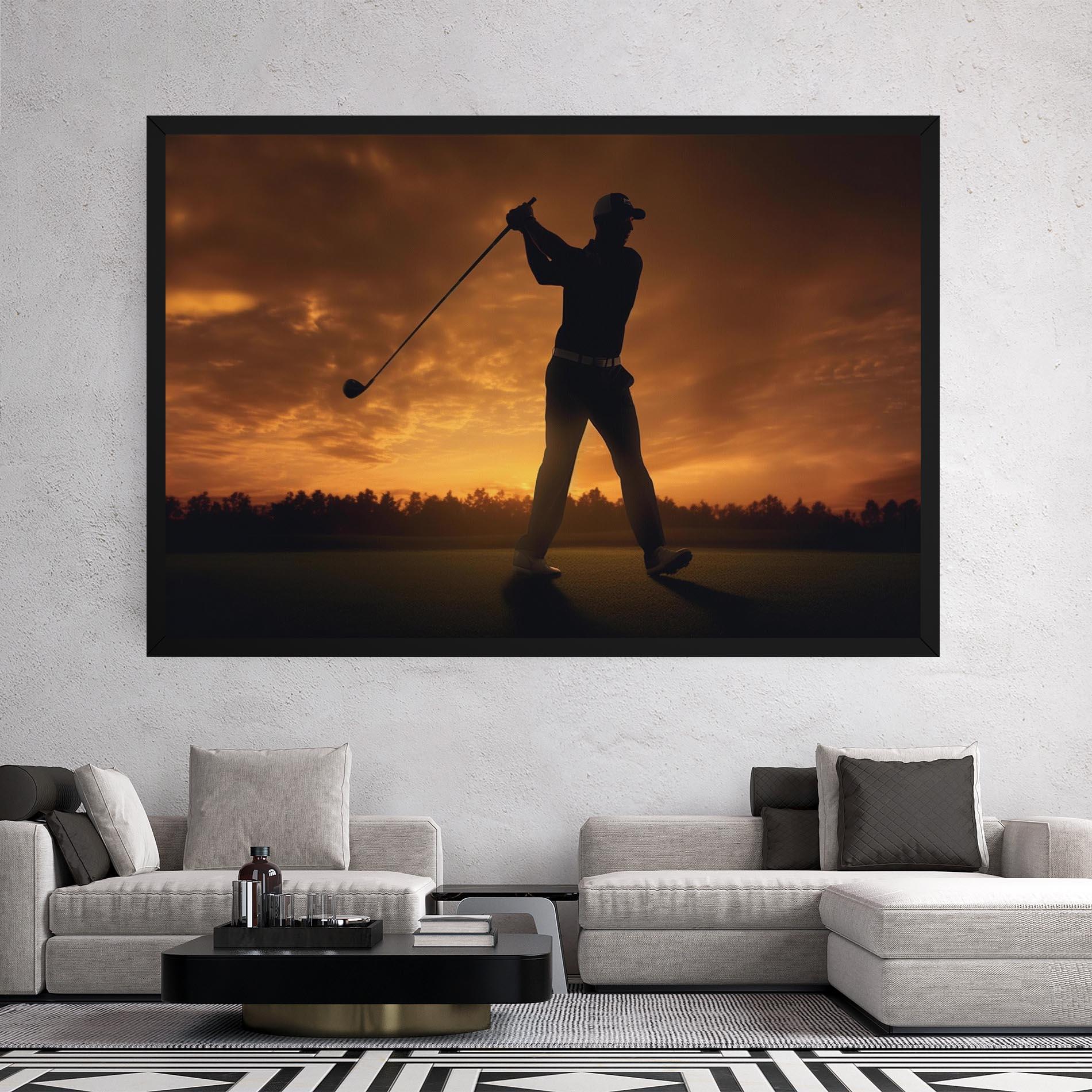 Leinwandbild Golf Course Sunset mockup 2