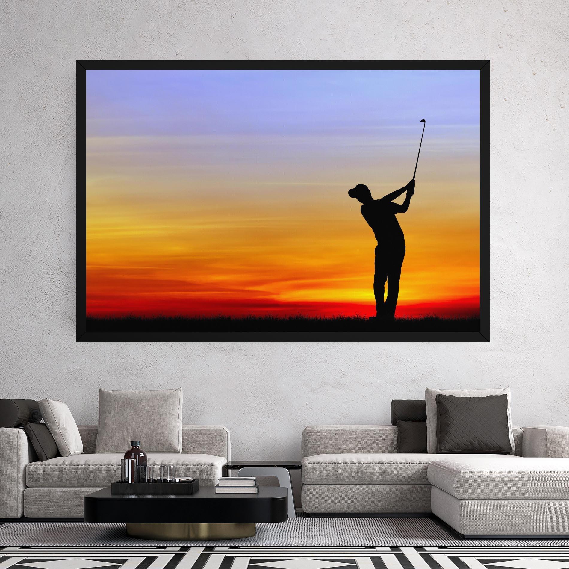 Leinwandbild Playing Golf Sunrise mockup 2