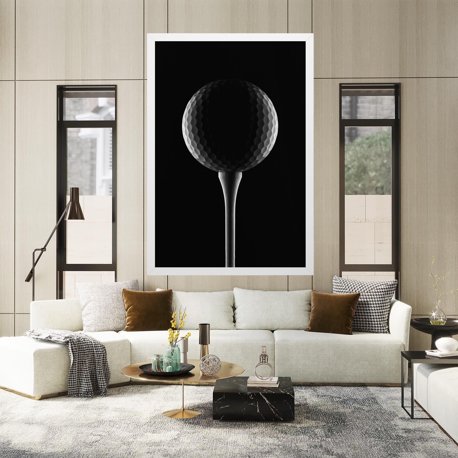 Leinwandbild Golf Ball Black mockup 2