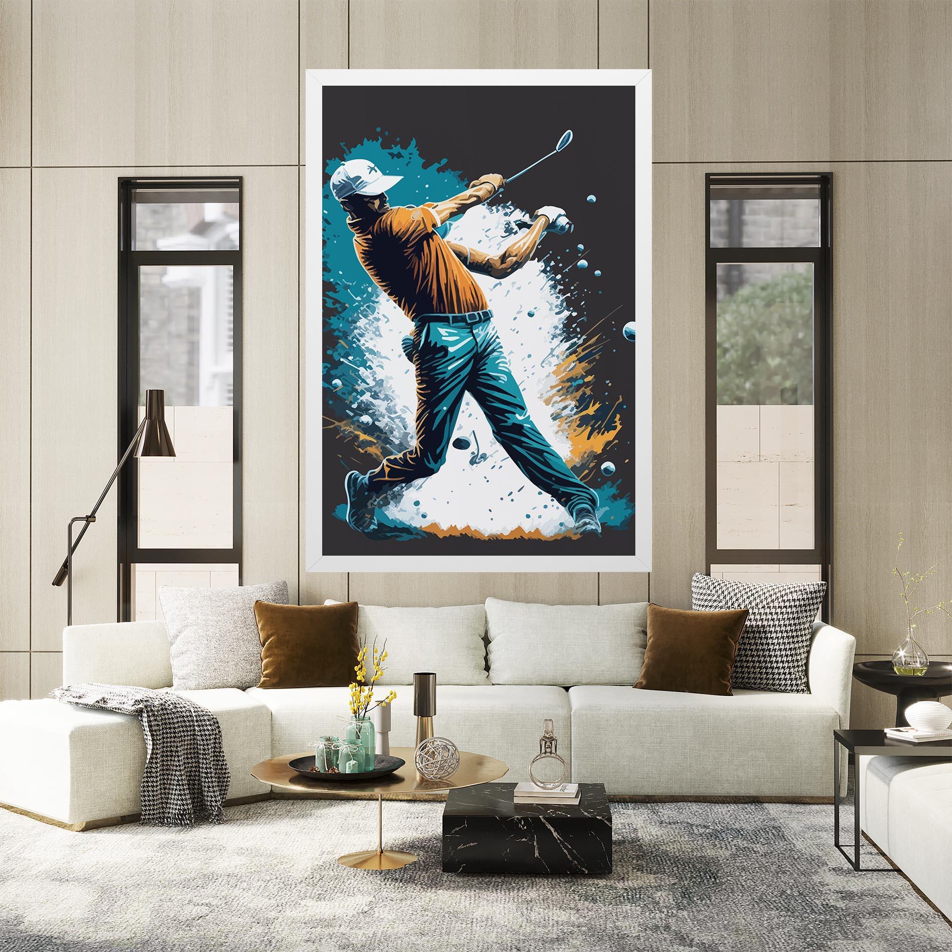 Leinwandbild Golf On Grey mockup 2